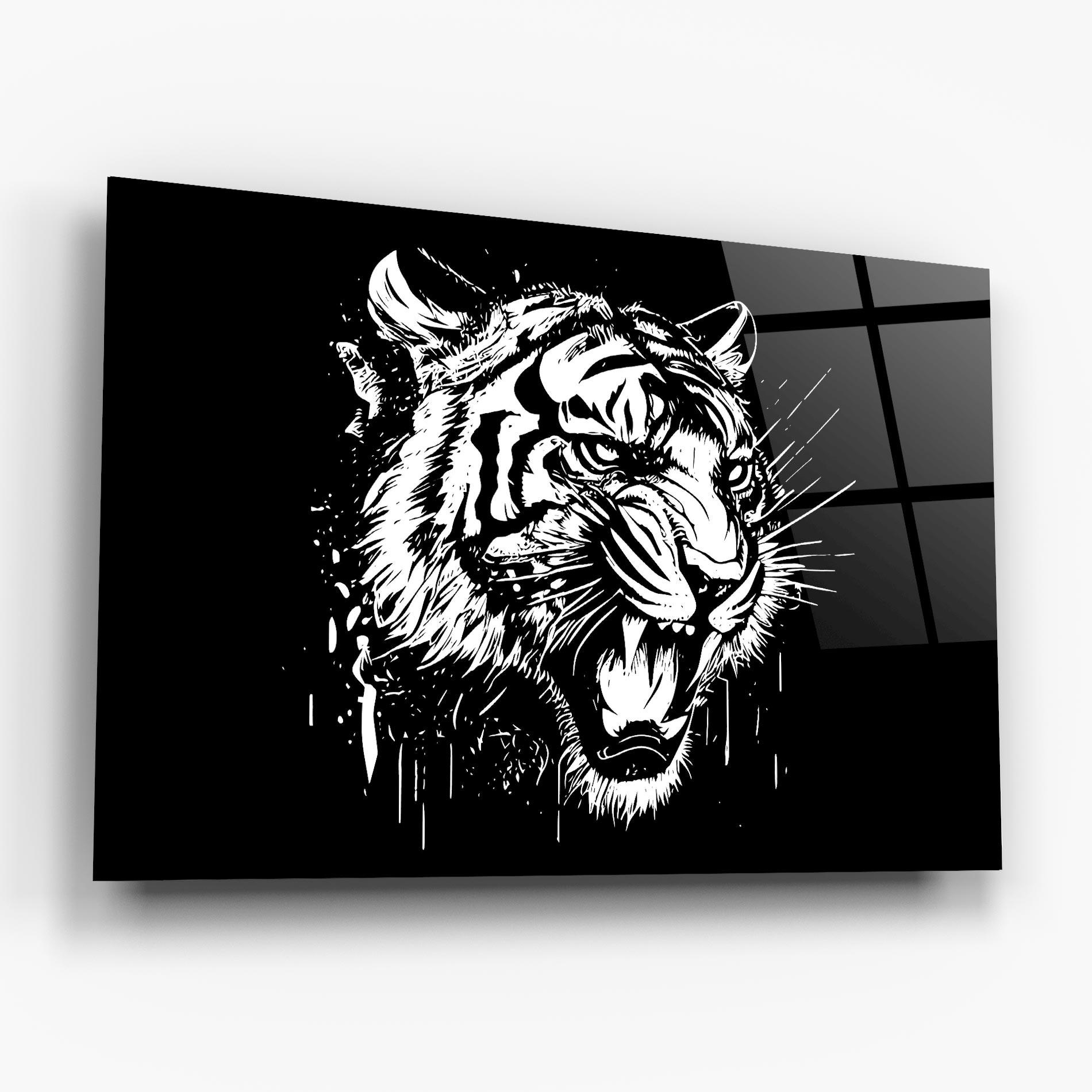 Glasbild Angry Tiger Head mockup 6