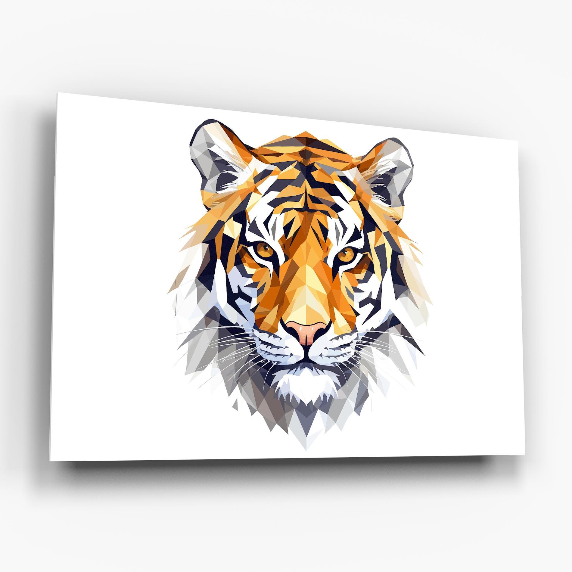 Glasbild Beautifu Tiger Portrait mockup 6