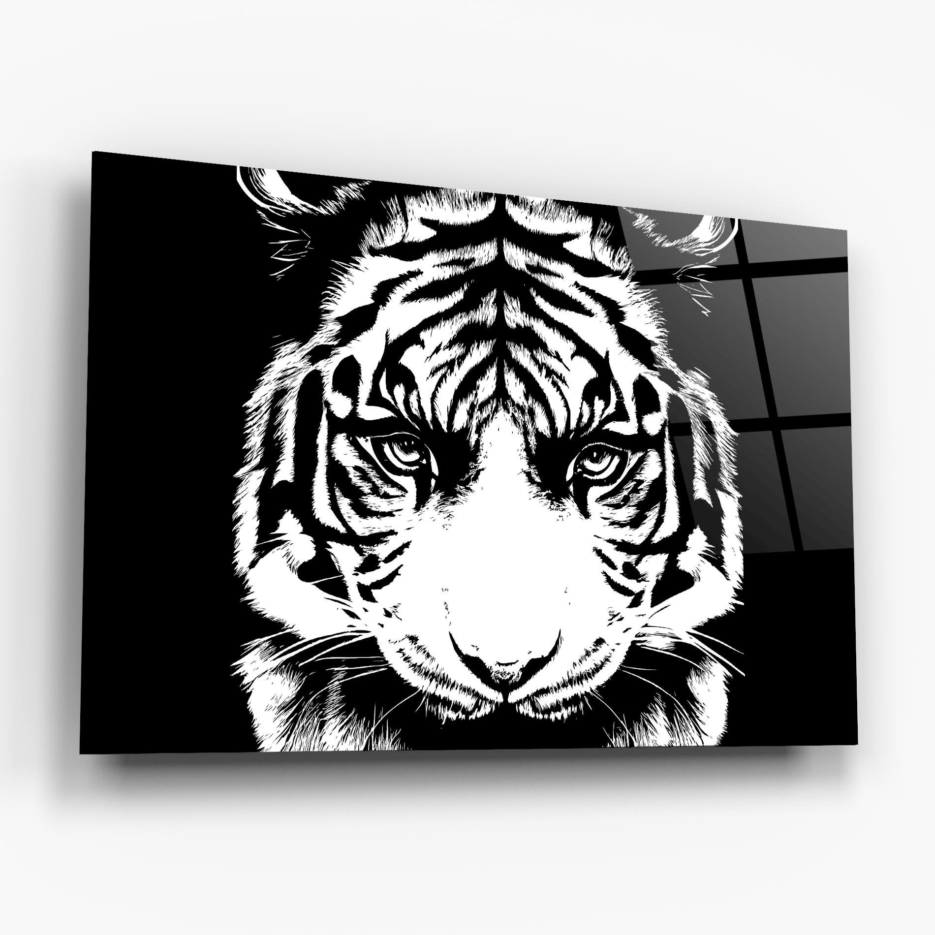 Glasbild Big Eyes Tiger mockup 6