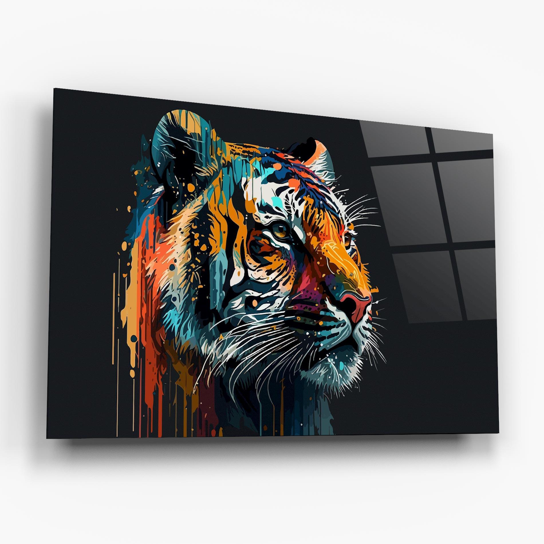 Glasbild Color Mix Tiger mockup 6