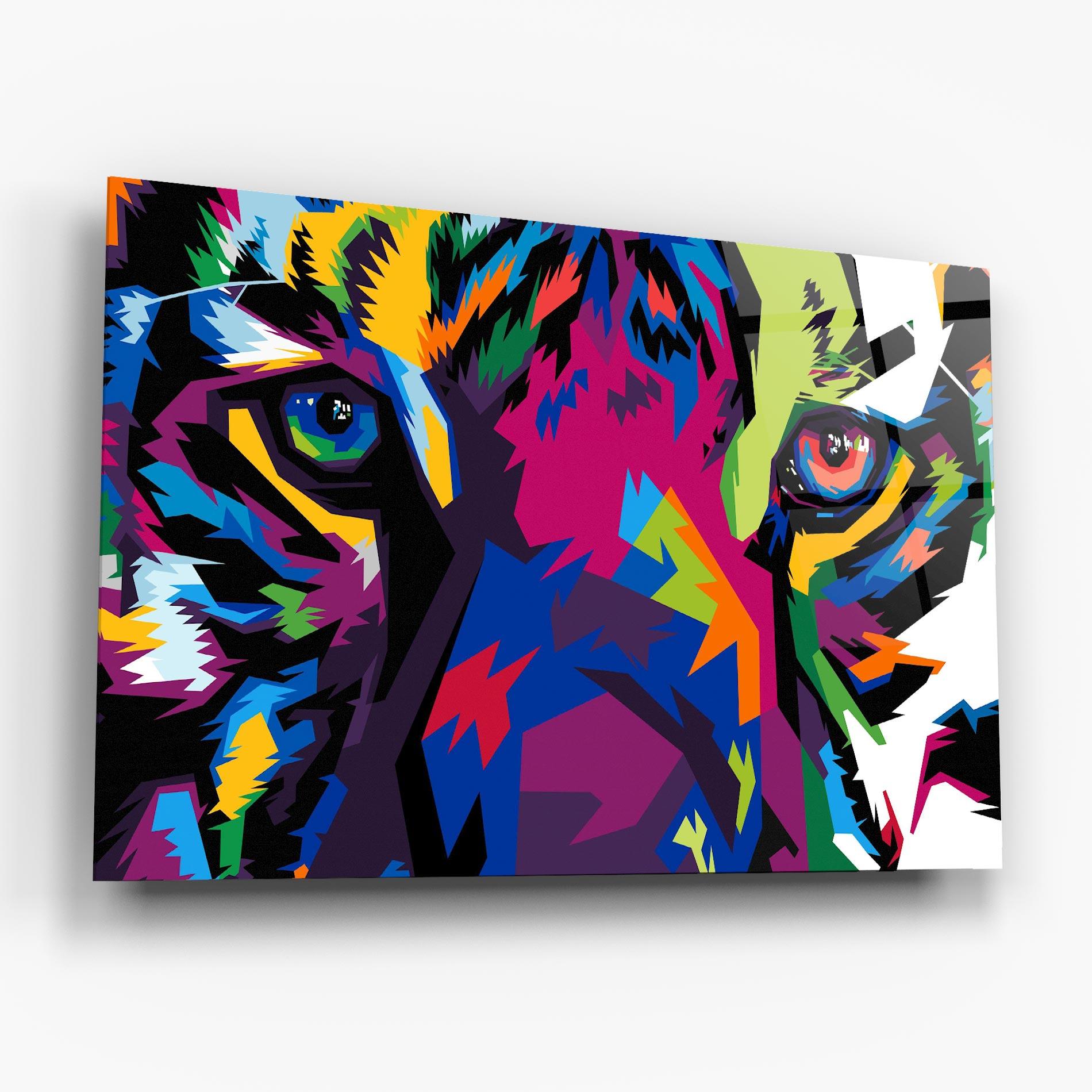Glasbild Colourul Tiger Eyes mockup 6