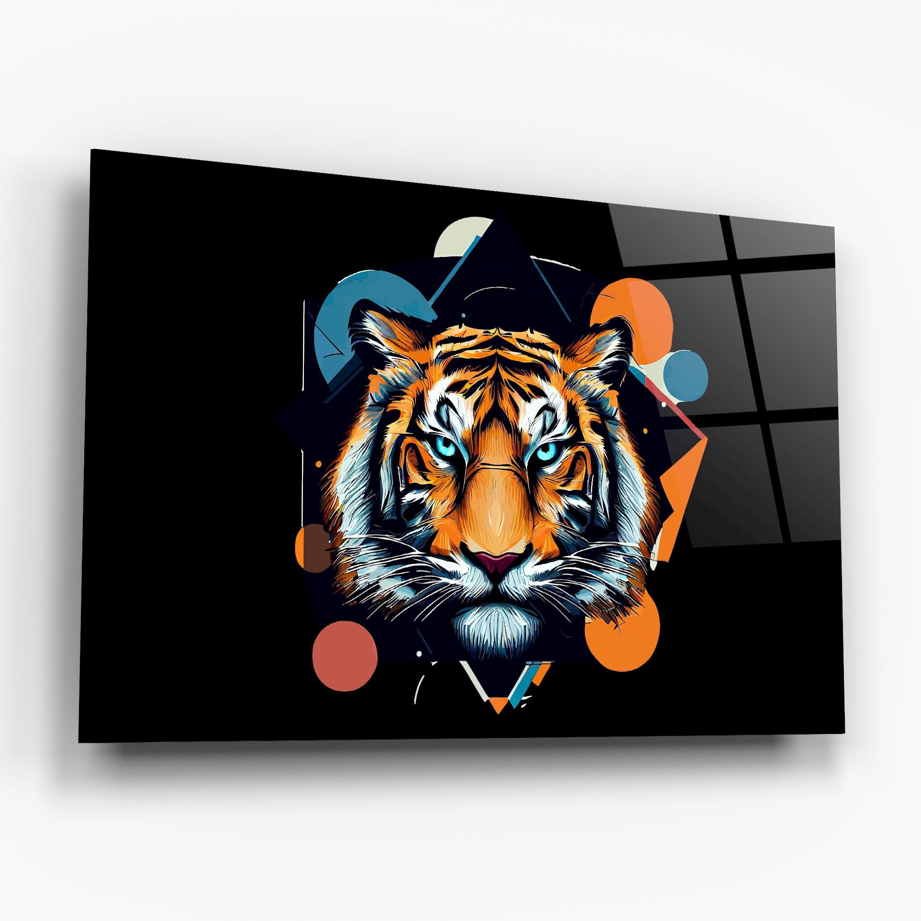 Glasbild Geometric Tiger mockup 6