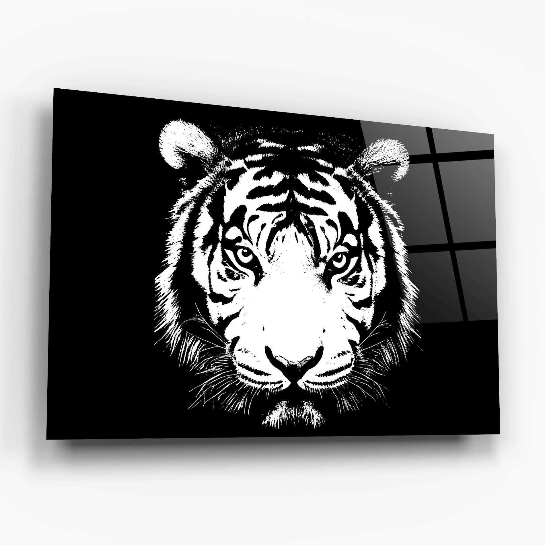 Glasbild White Head Tiger mockup 6