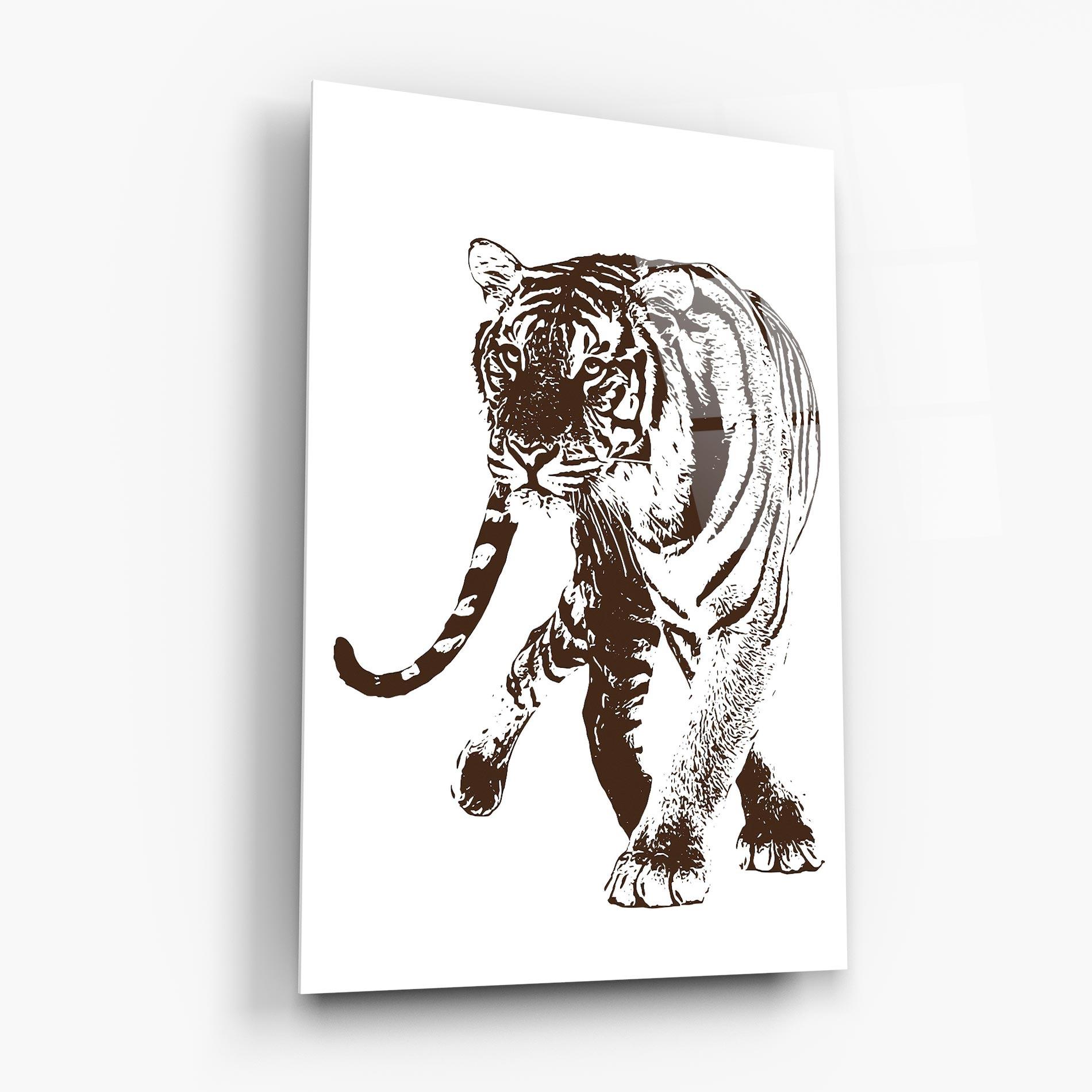 Glasbild Brown Line Tiger mockup 6