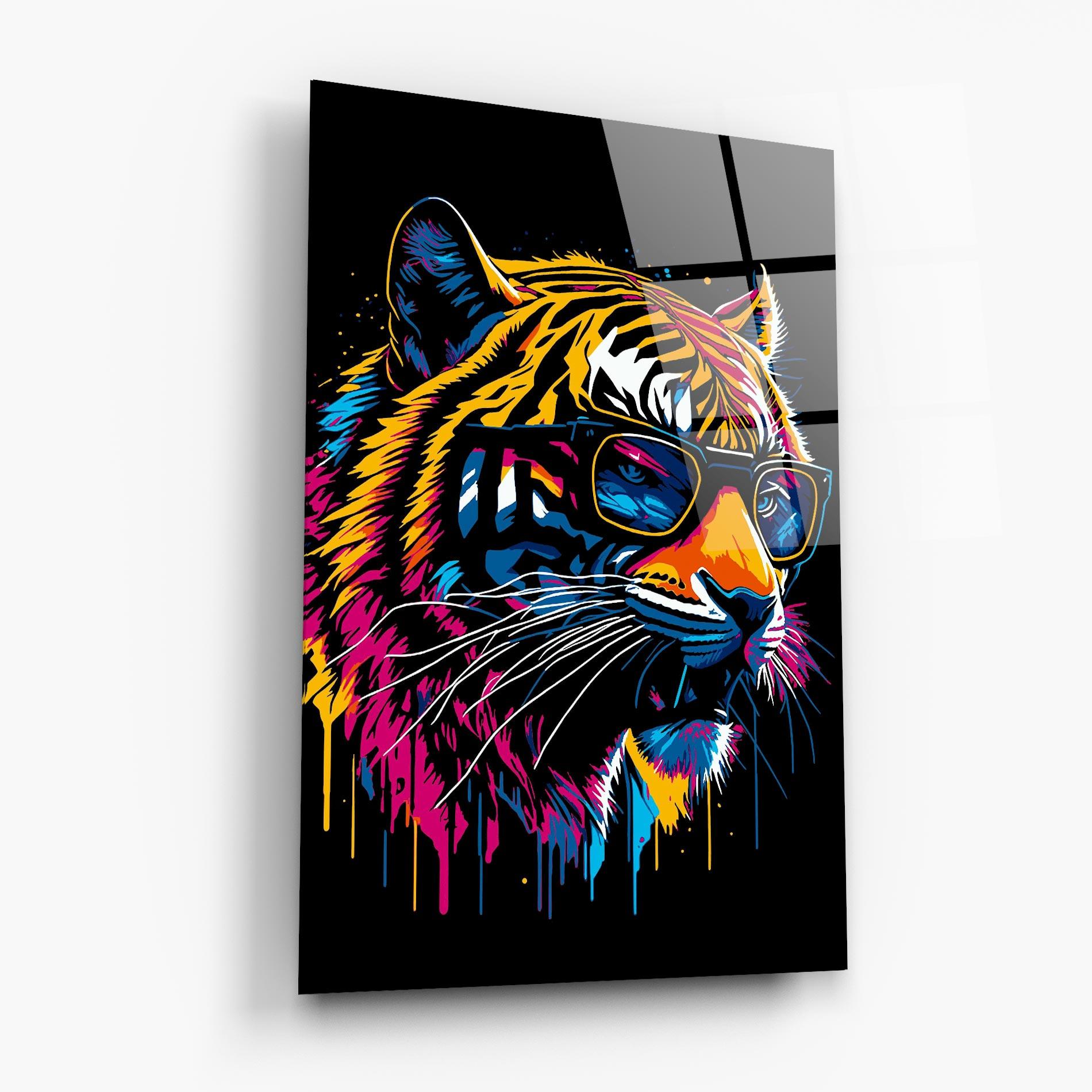 Glasbild Cool Tiger mockup 6
