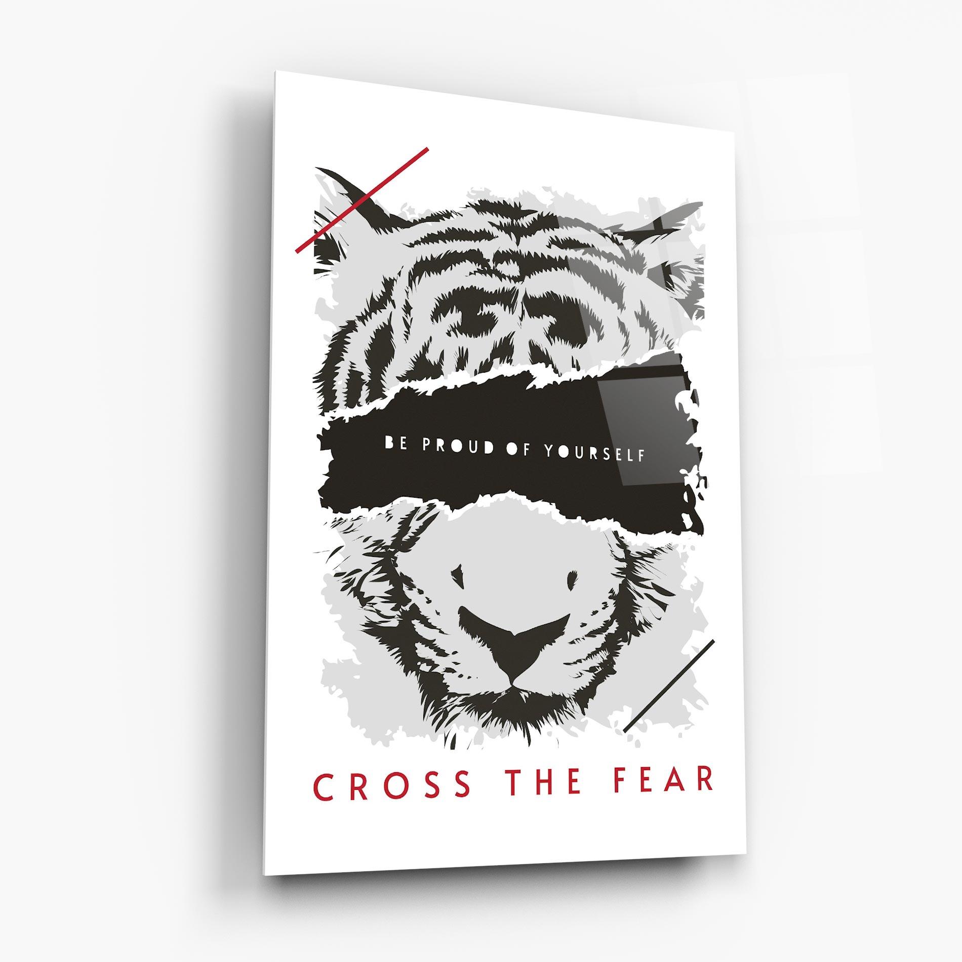 Glasbild Cross The Fear mockup 6