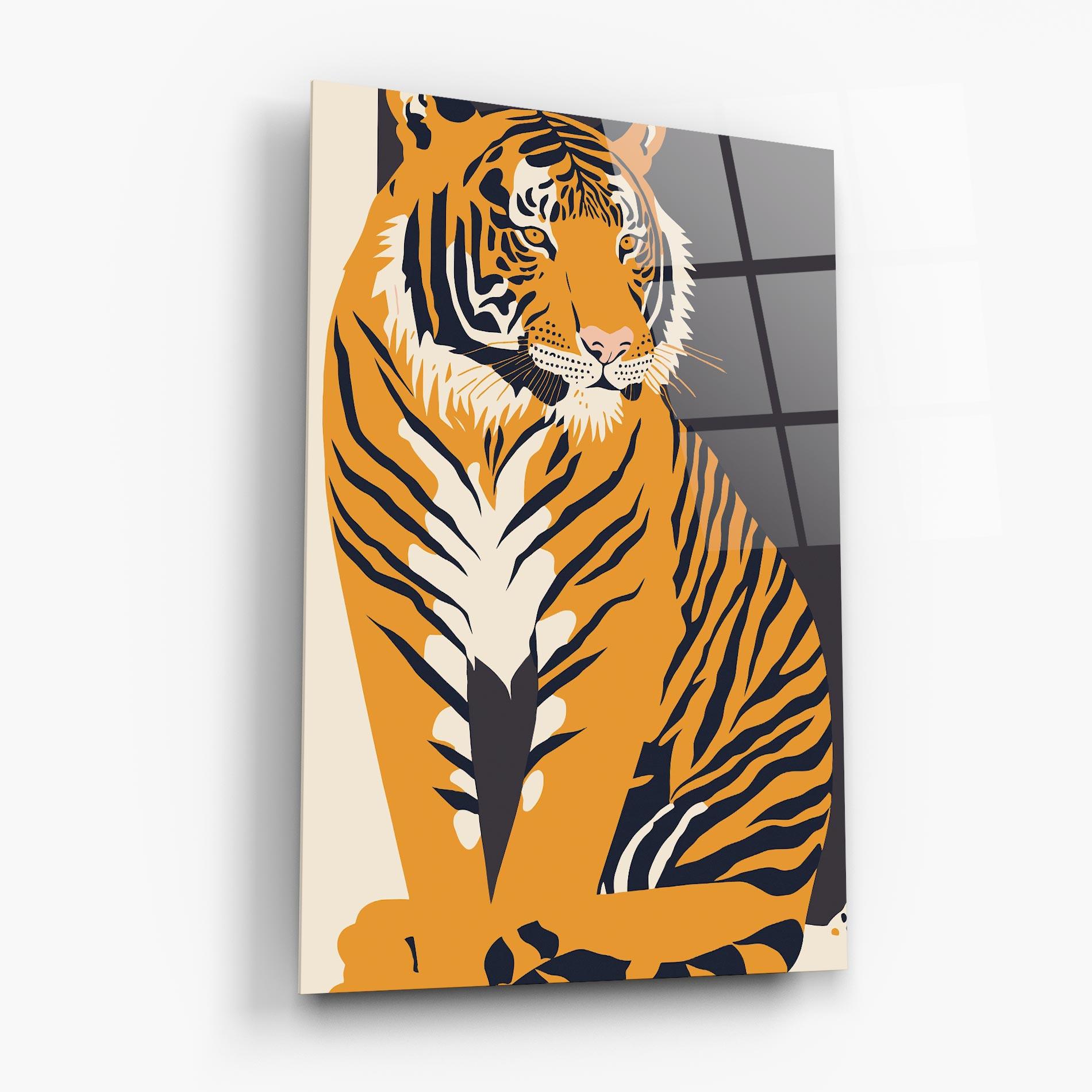 Glasbild Orange Tiger mockup 6