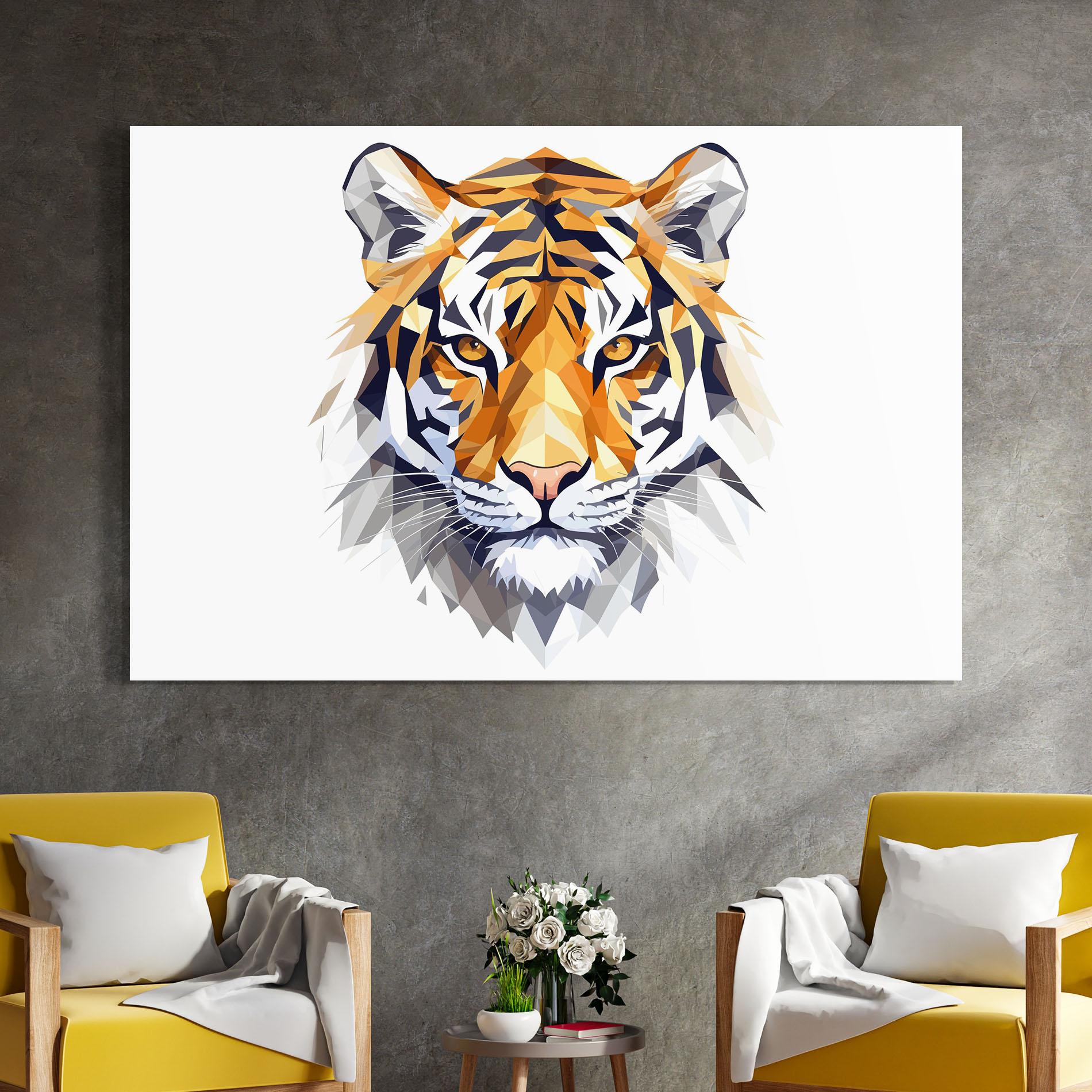 Glasbild Beautifu Tiger Portrait mockup 4