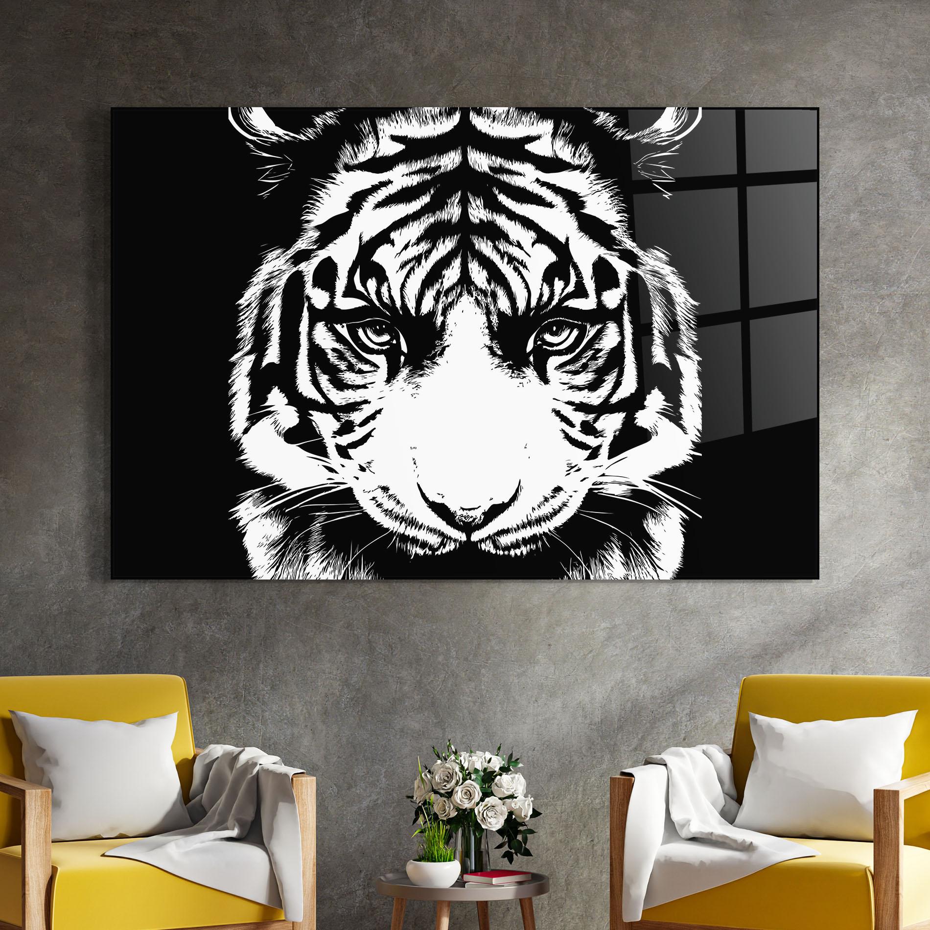 Glasbild Big Eyes Tiger mockup 4