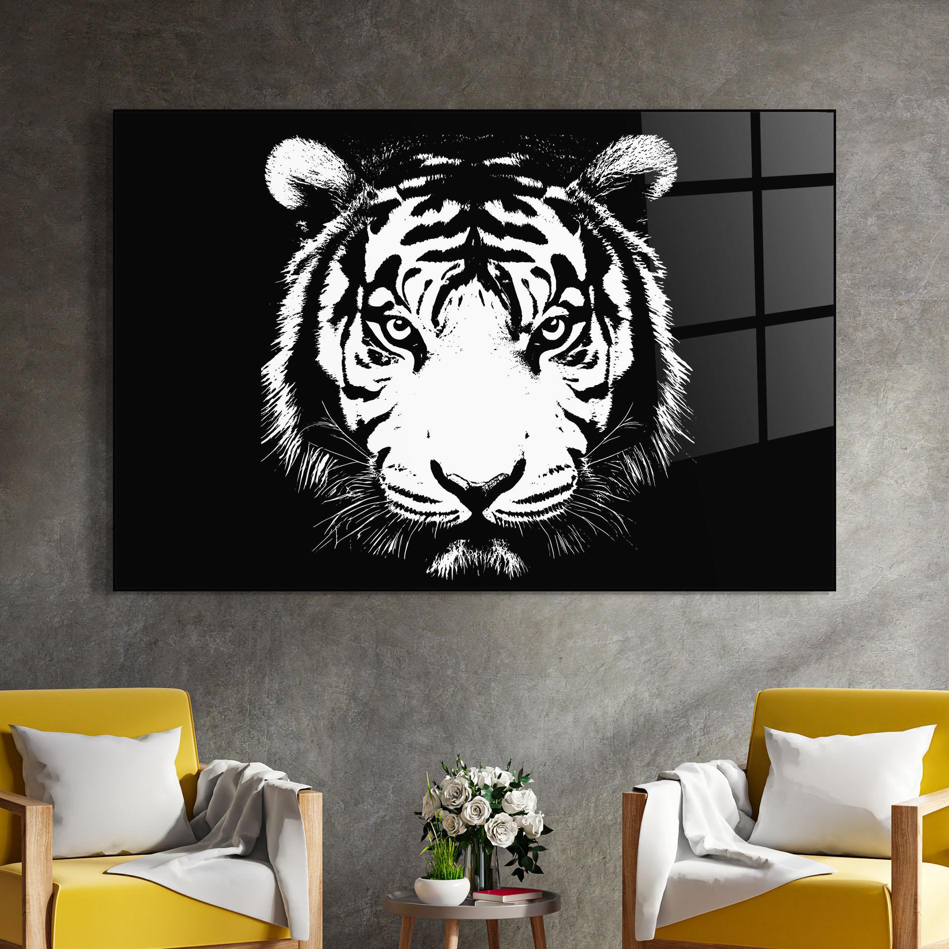 Glasbild White Head Tiger mockup 4