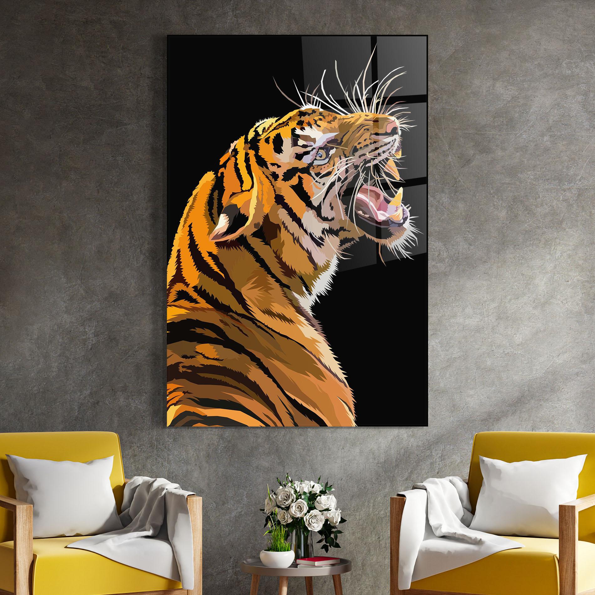 Glasbild Angry Tiger mockup 4