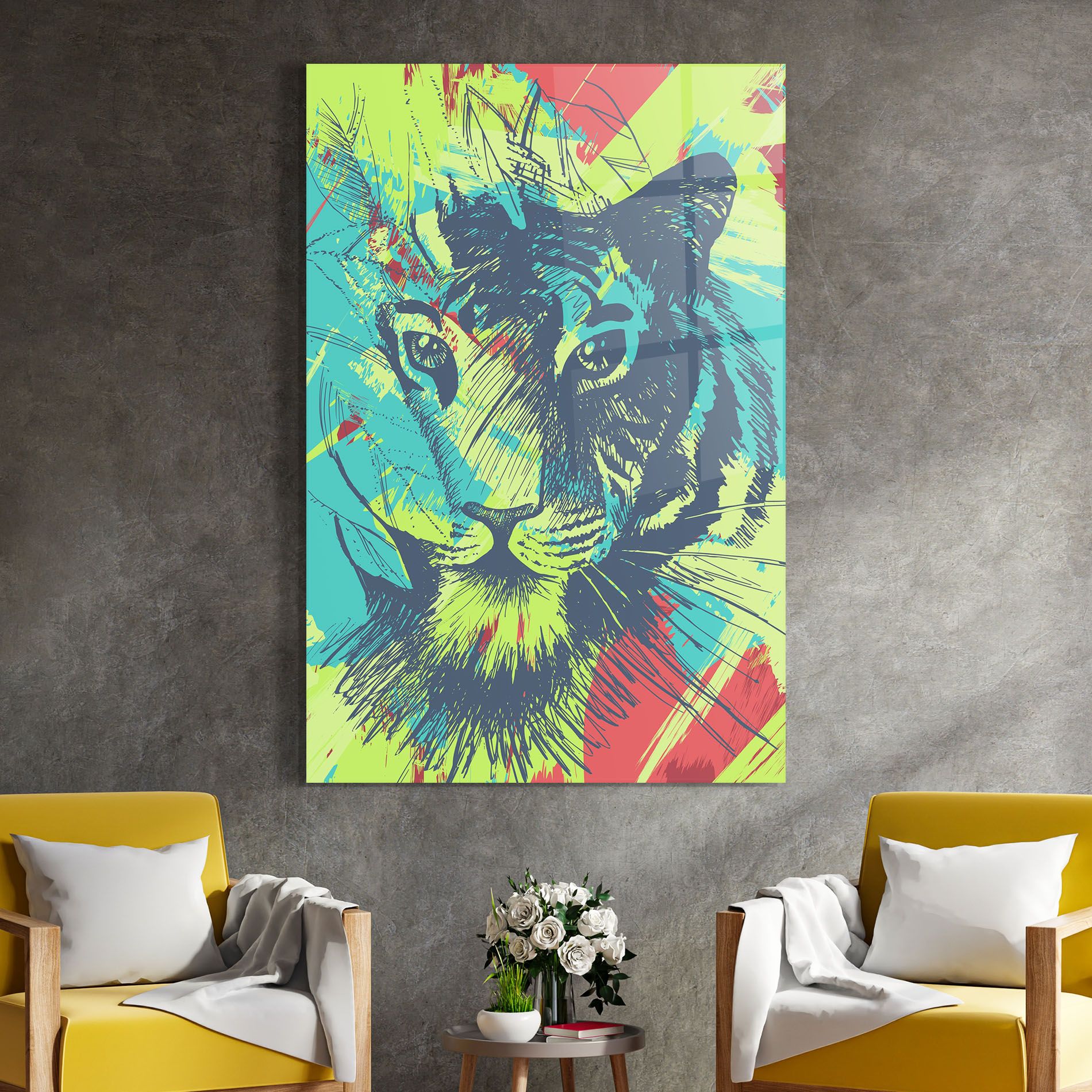 Blue Green Tiger mockup 4