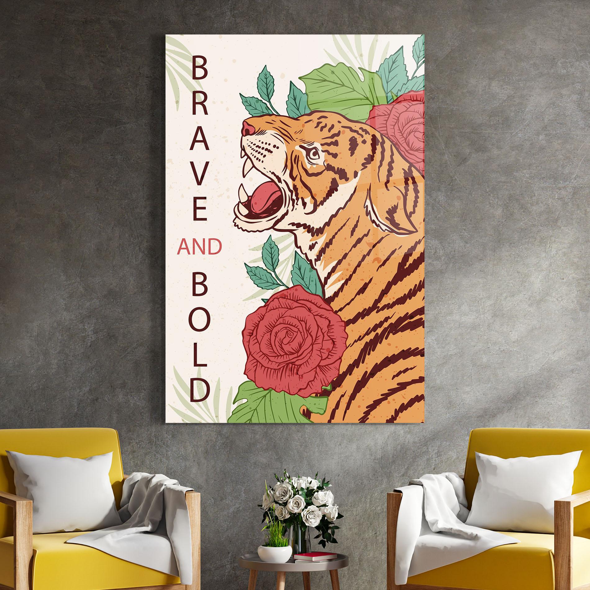 Glasbild Brave Tiger mockup 4