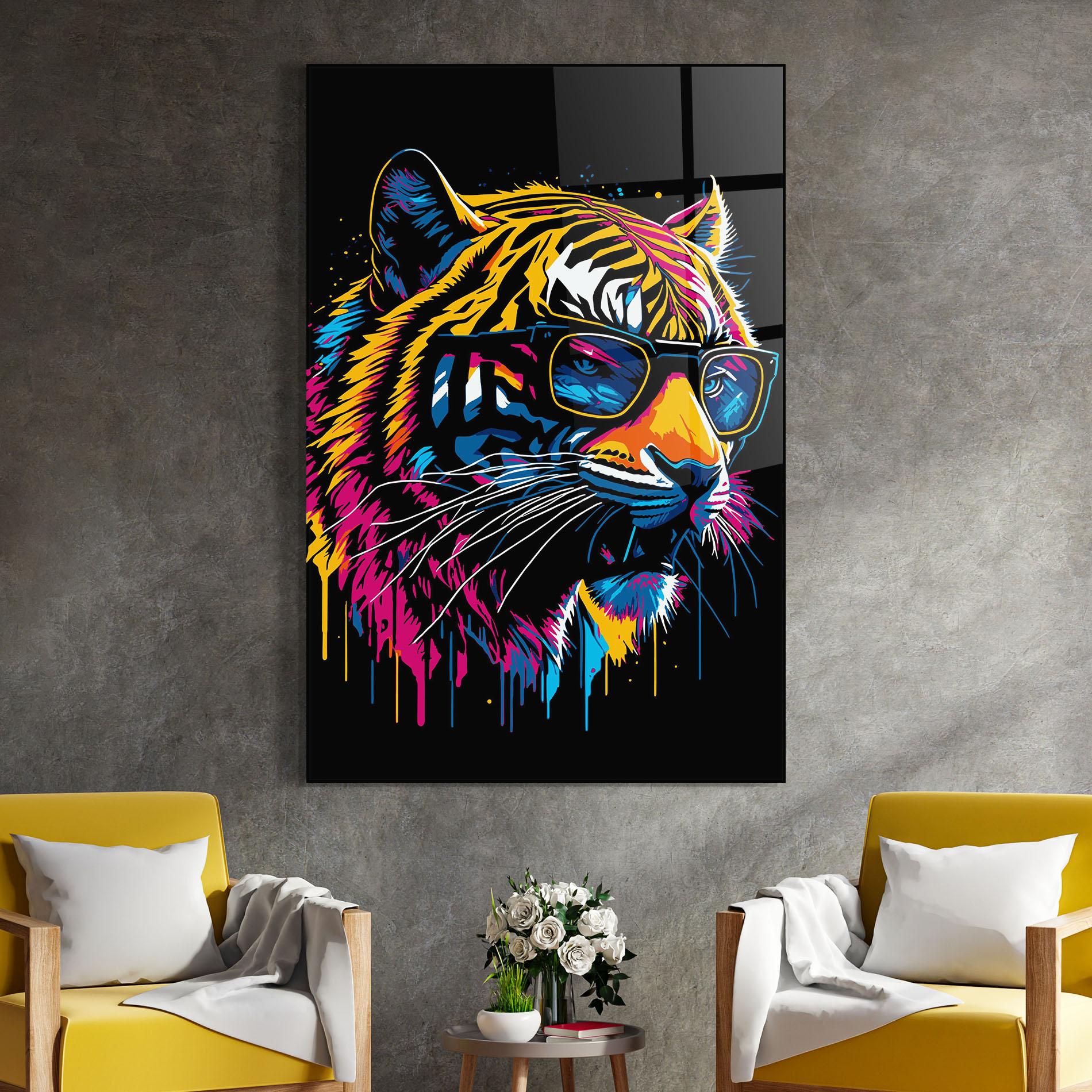 Glasbild Cool Tiger mockup 4