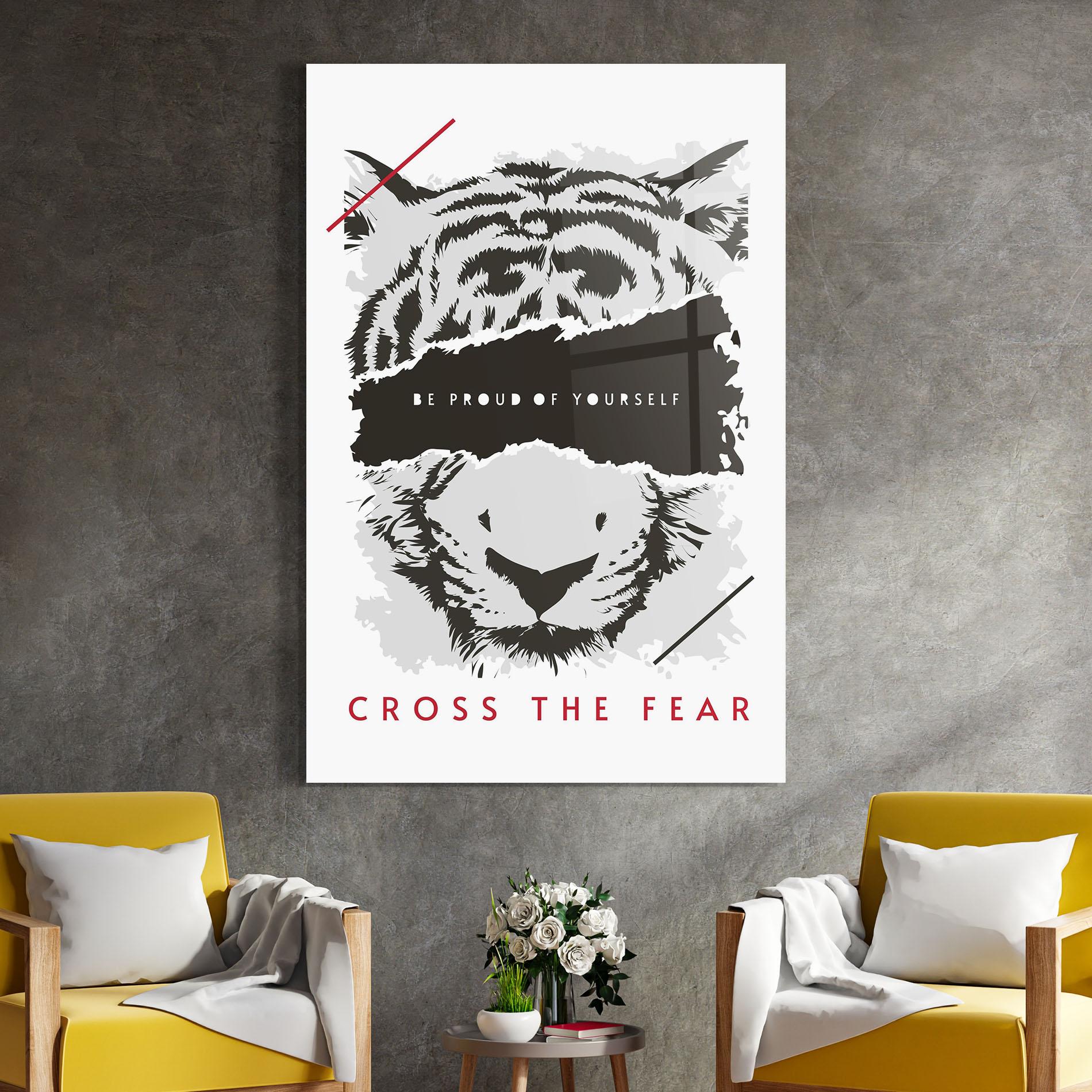 Glasbild Cross The Fear mockup 4