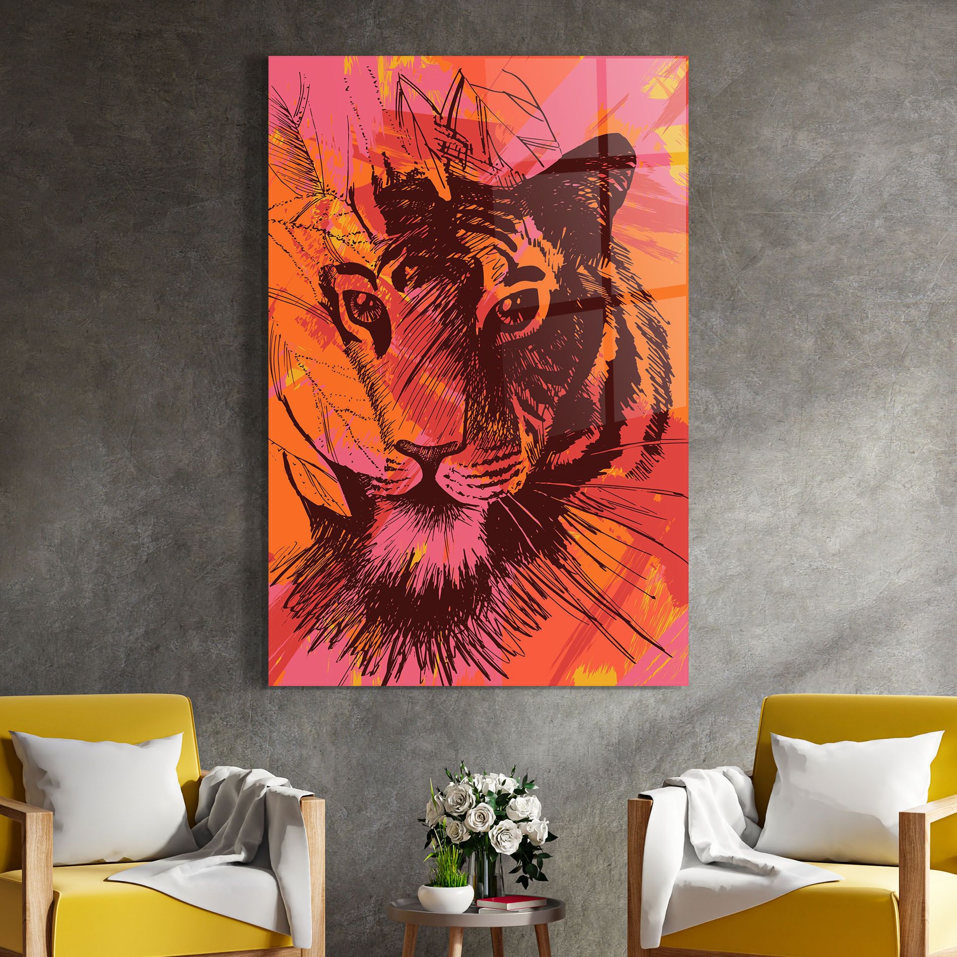 Orange Red Tiger mockup 4