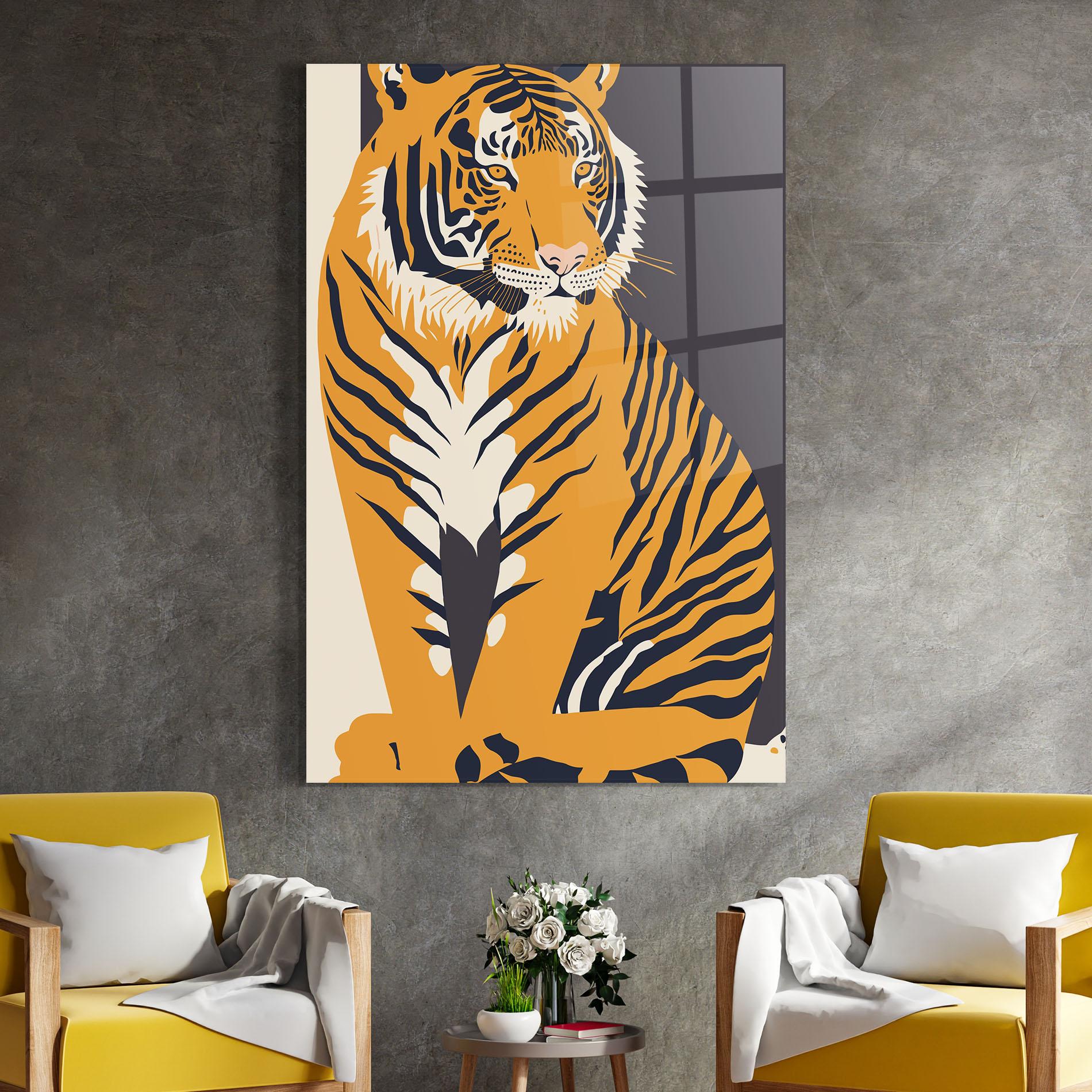 Glasbild Orange Tiger mockup 4