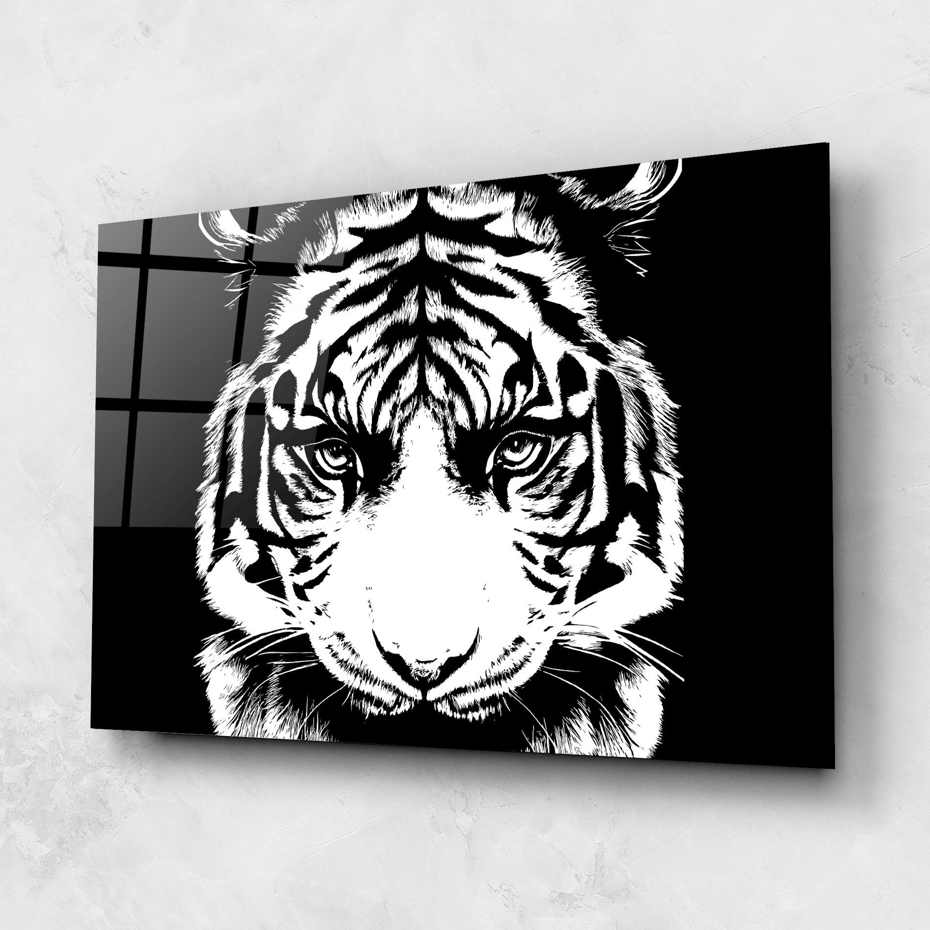 Glasbild Big Eyes Tiger mockup 1
