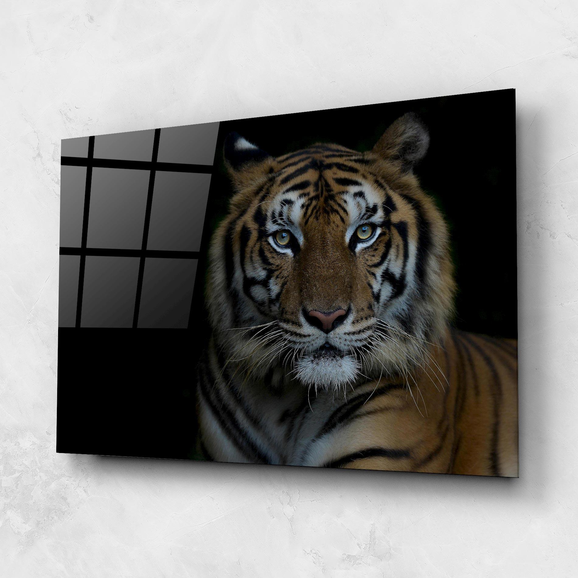 Glasbild Close Up Tiger mockup 1