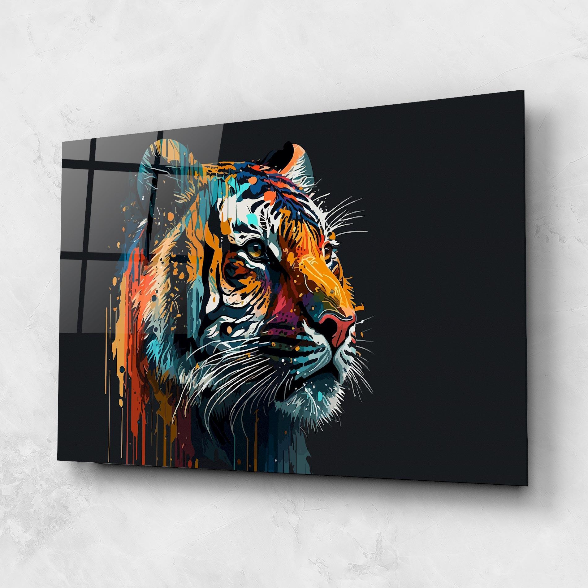 Glasbild Color Mix Tiger mockup 1