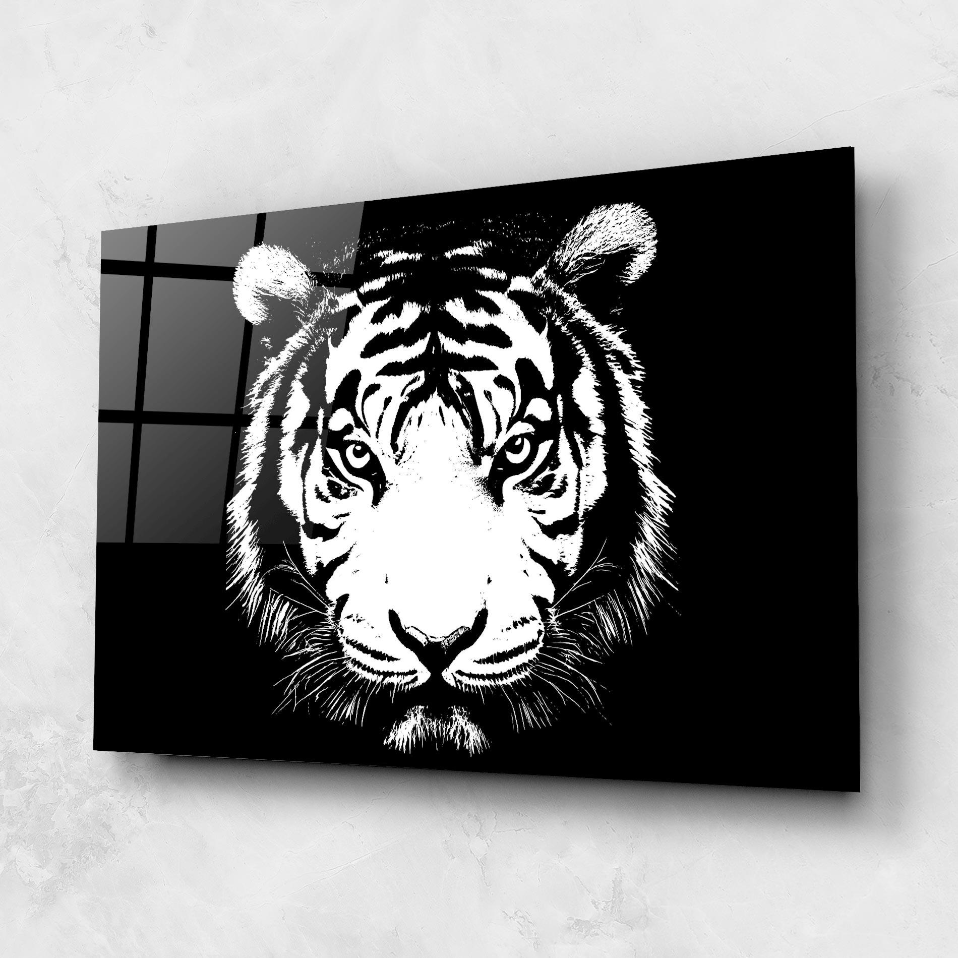 Glasbild White Head Tiger mockup 1