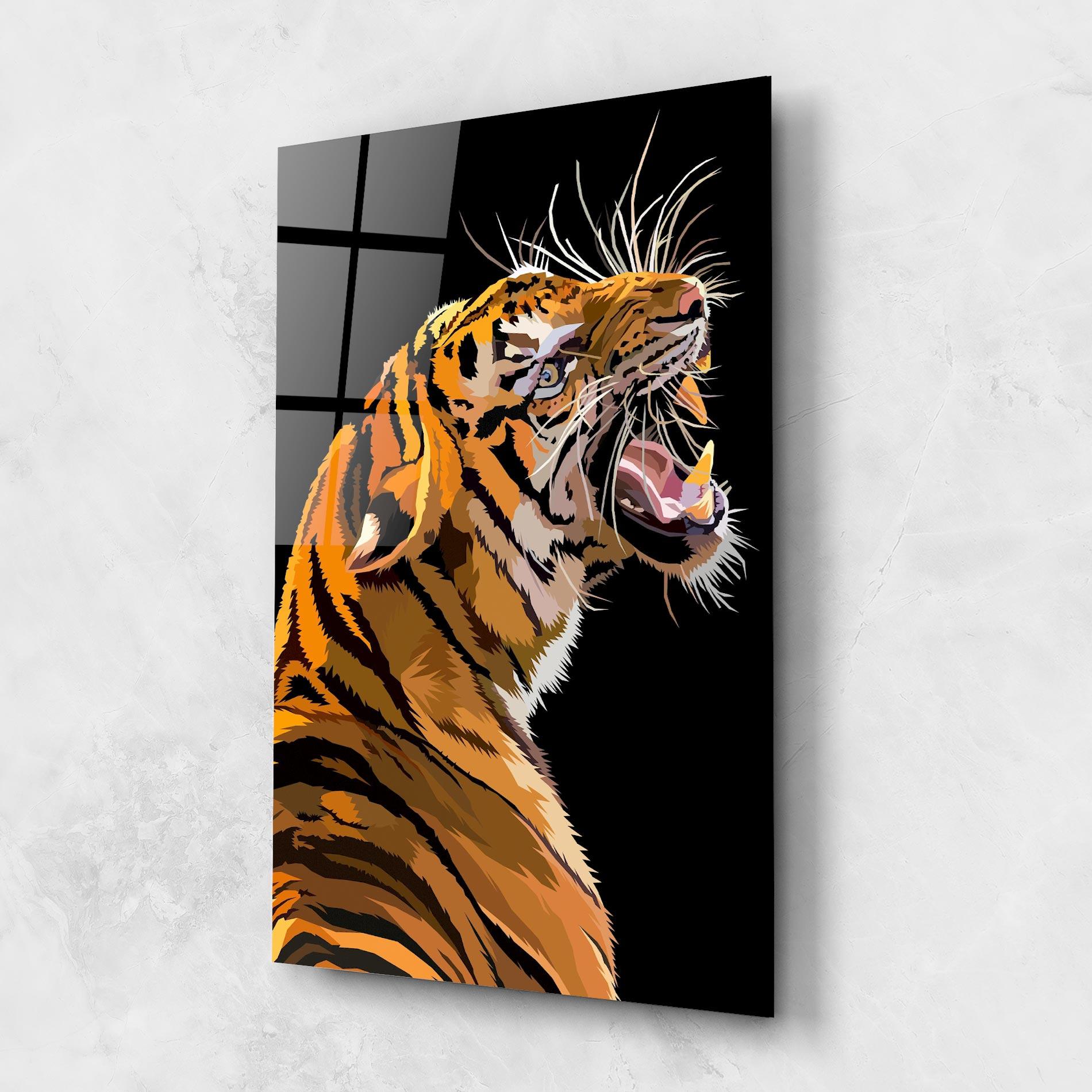 Glasbild Angry Tiger mockup 1
