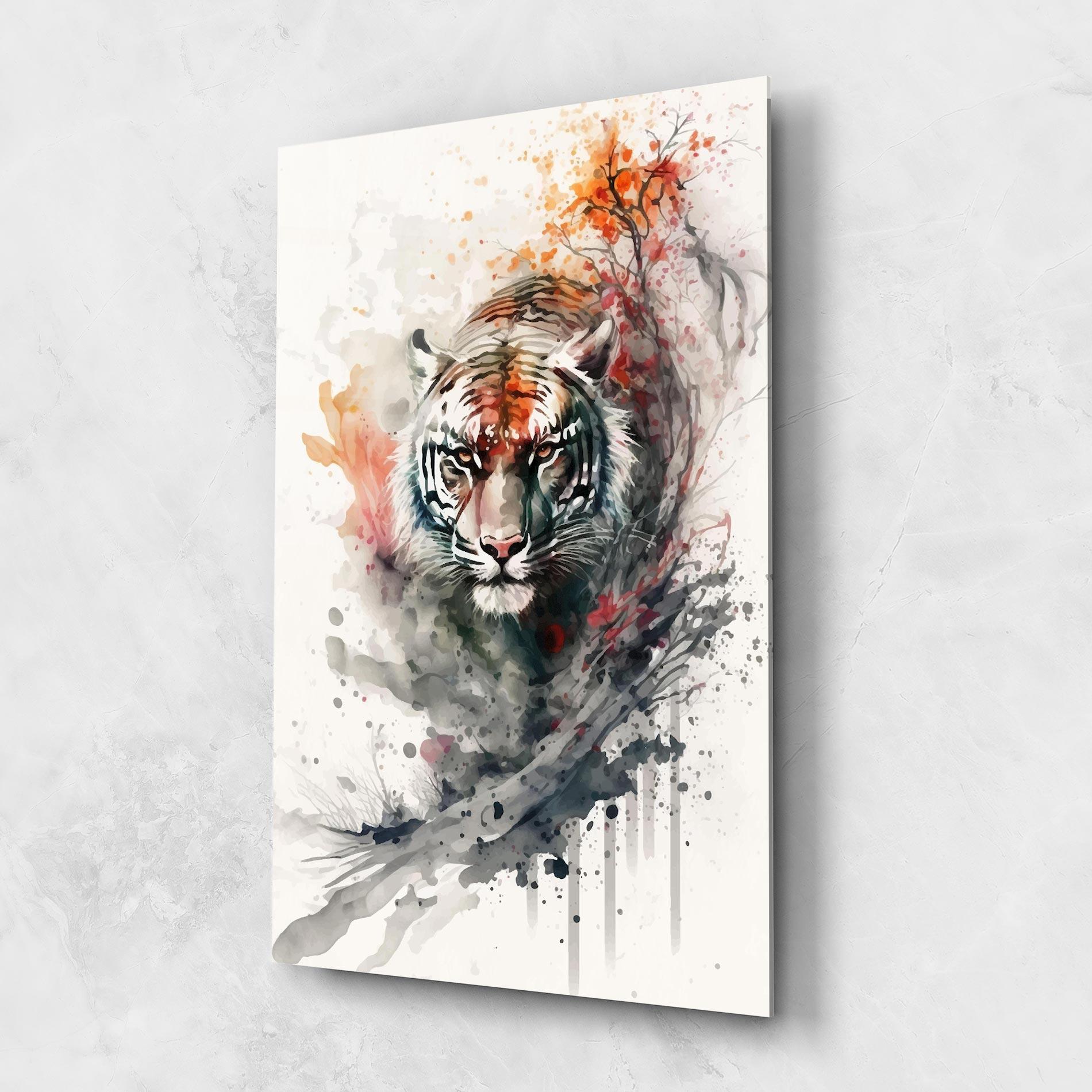 Glasbild Beautiful Tiger Art mockup 1