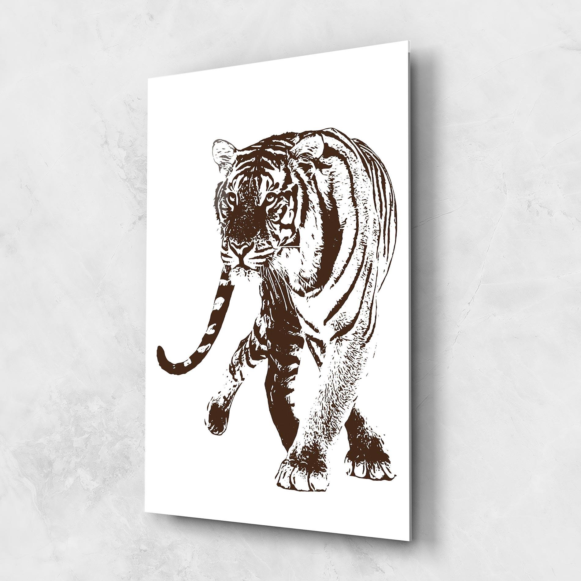 Glasbild Brown Line Tiger mockup 1