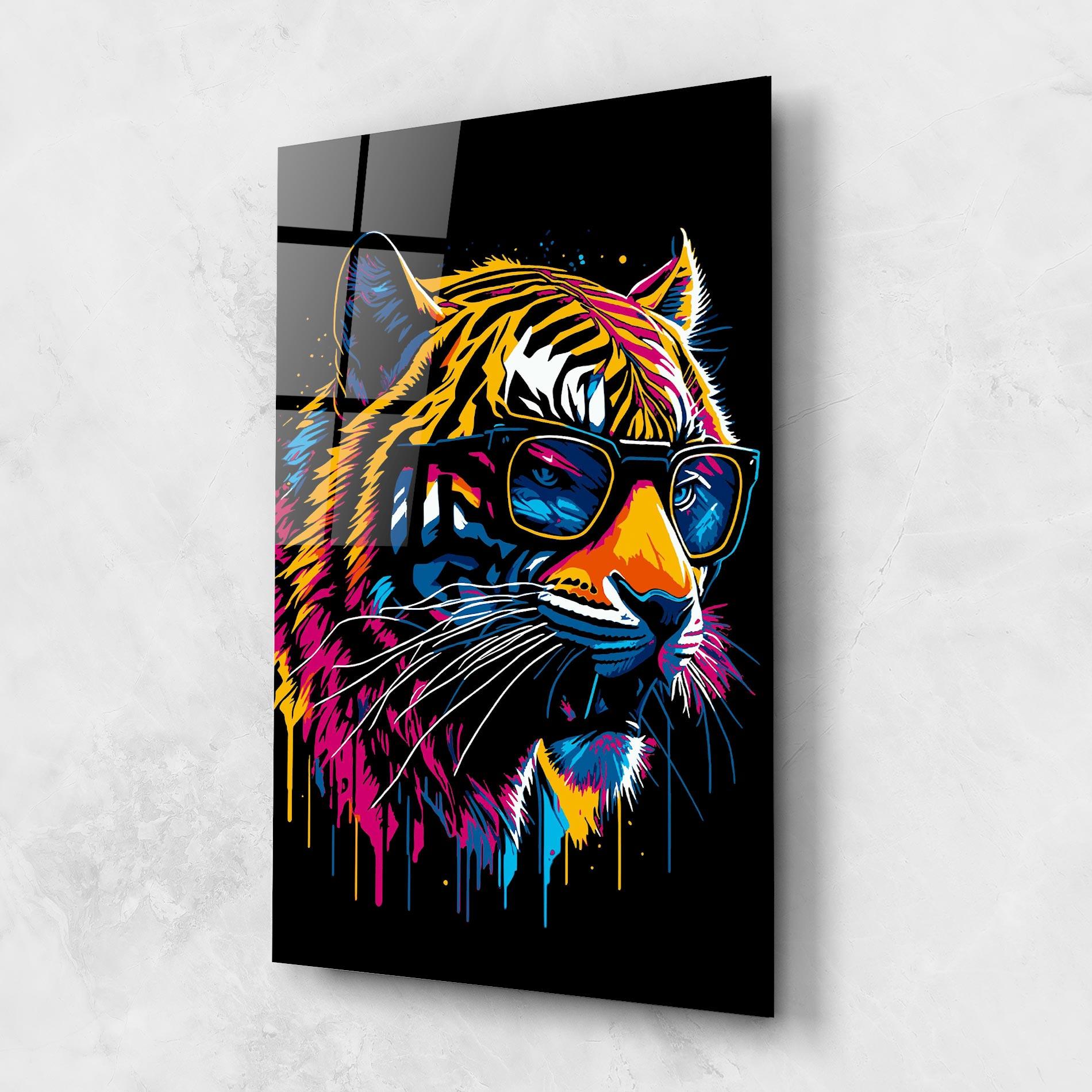 Glasbild Cool Tiger mockup 1