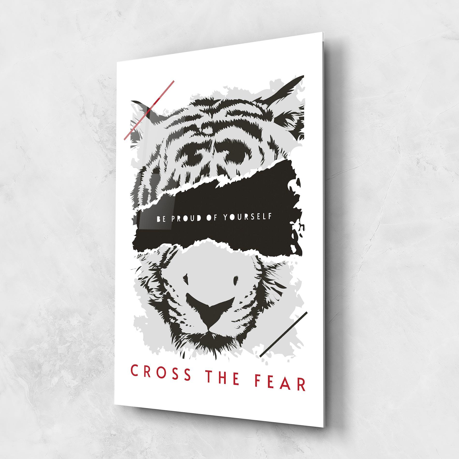 Glasbild Cross The Fear mockup 1