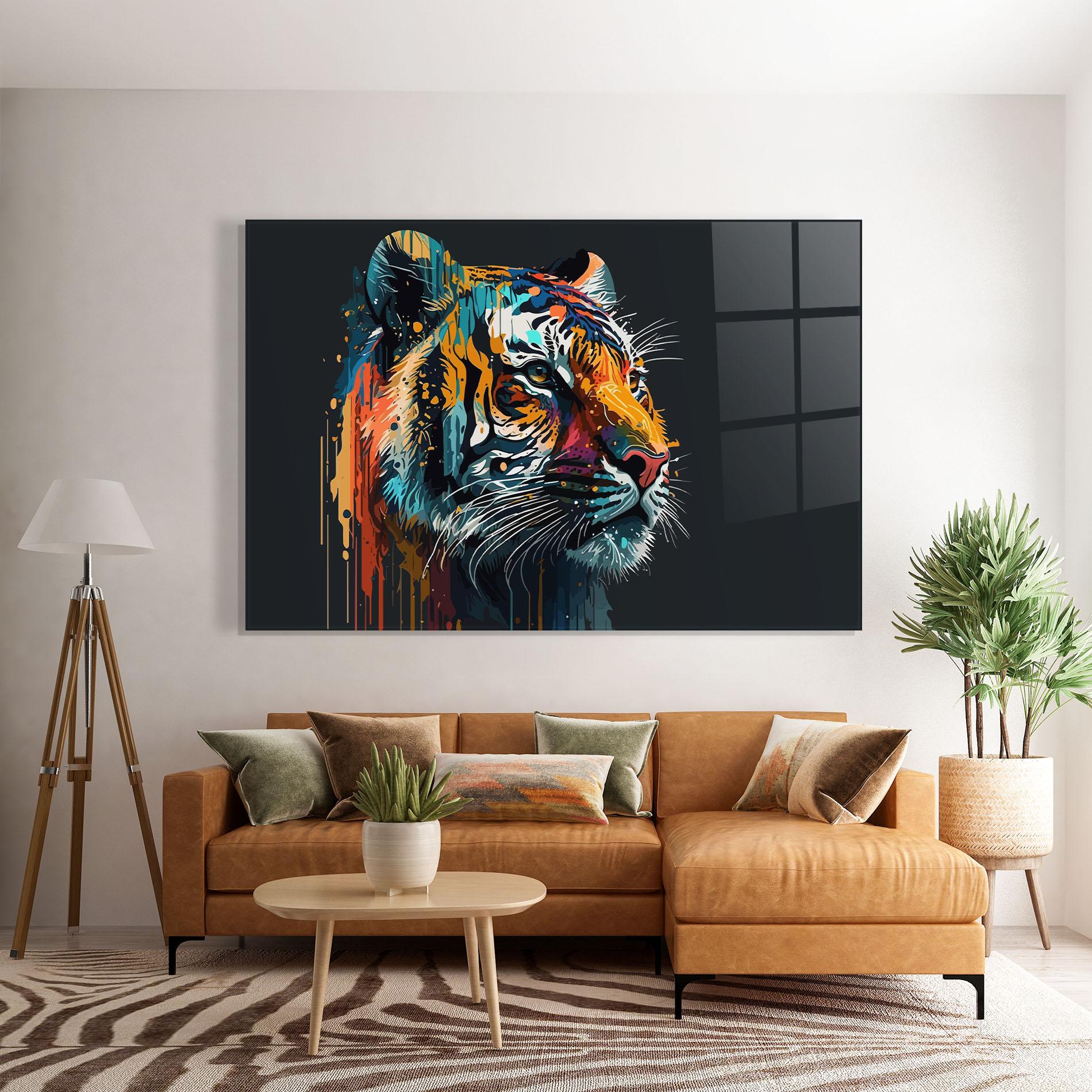 Glasbild Color Mix Tiger mockup 7