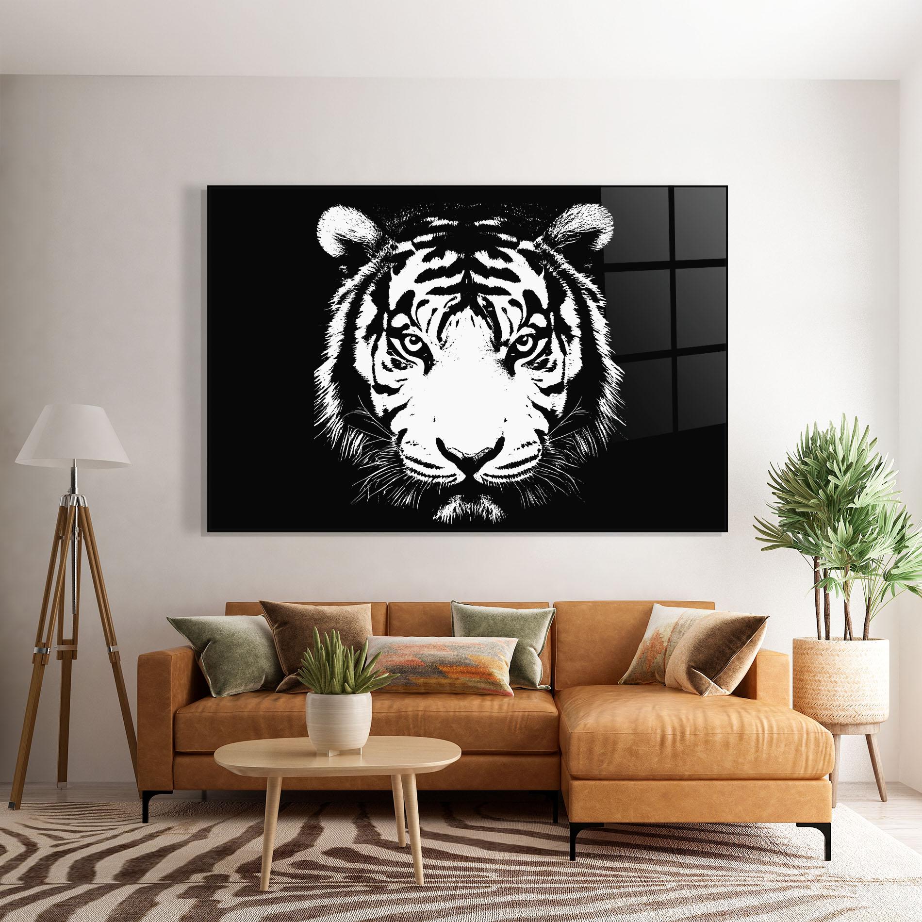 Glasbild White Head Tiger mockup 7