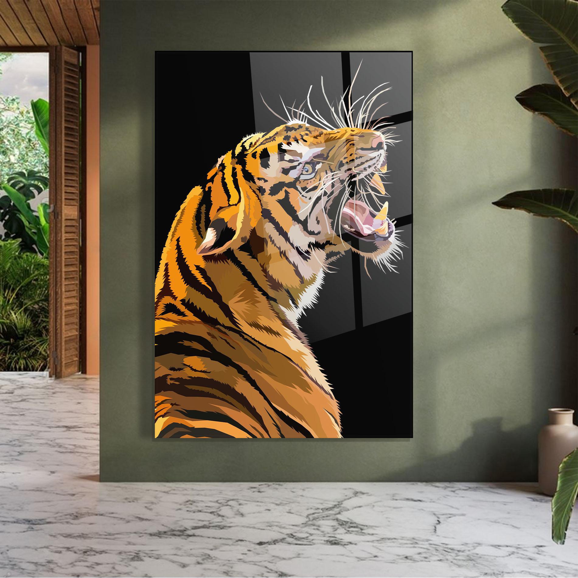 Glasbild Angry Tiger mockup 7