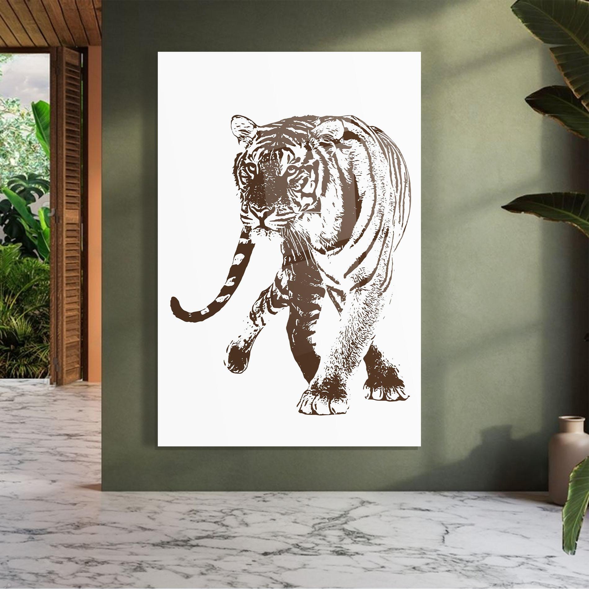 Glasbild Brown Line Tiger mockup 7