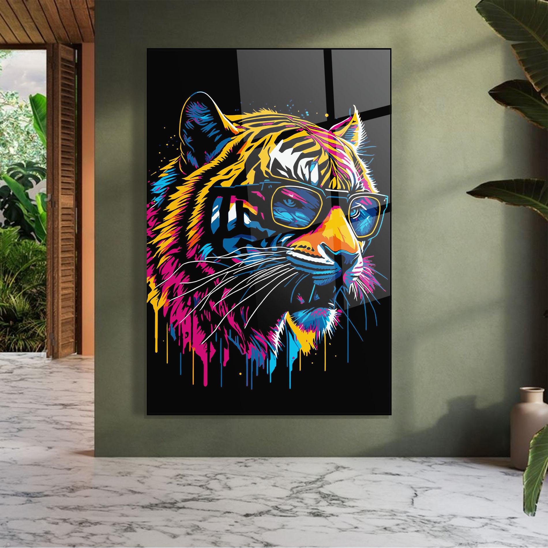 Glasbild Cool Tiger mockup 7