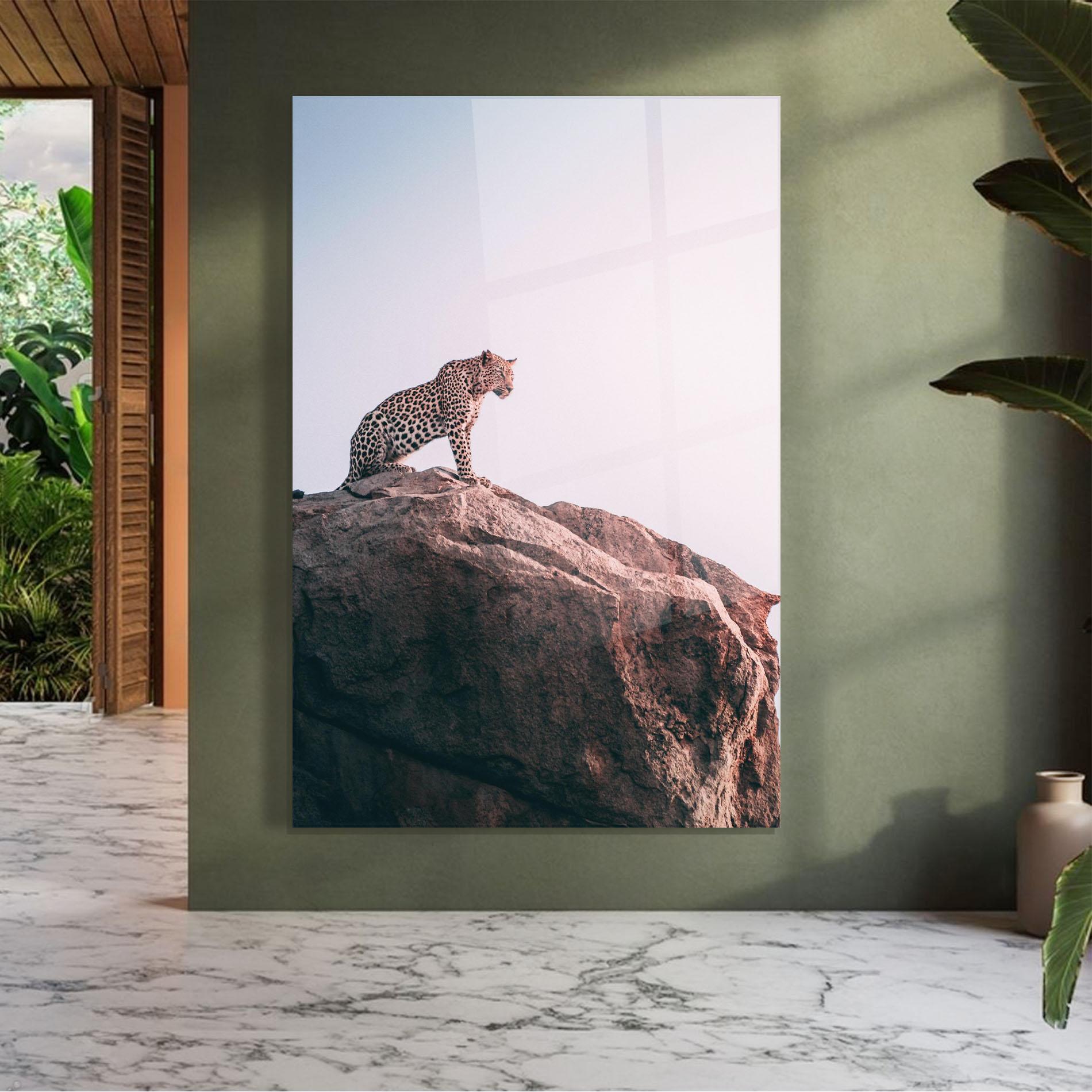 Glasbild Mountain Leopard mockup 7