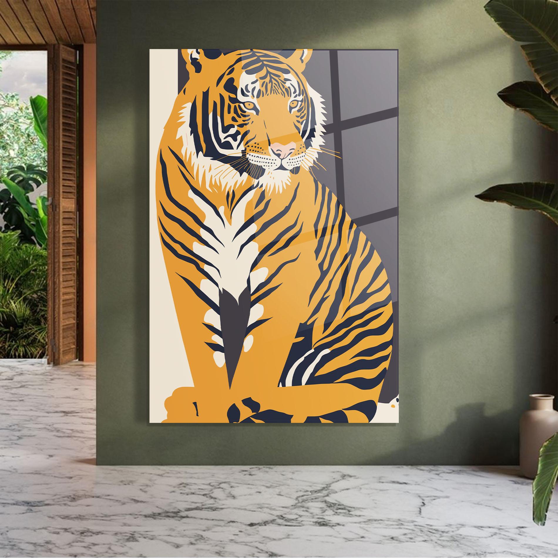 Glasbild Orange Tiger mockup 7