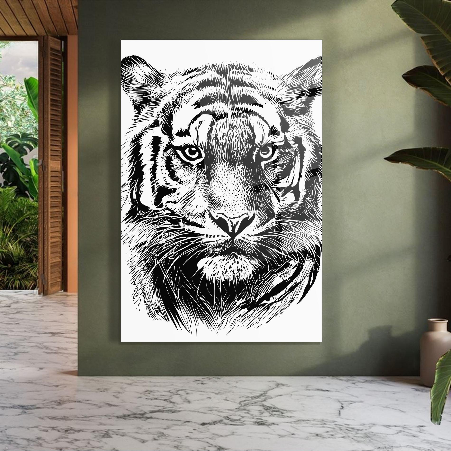Glasbild Pretty Tiger Head mockup 7