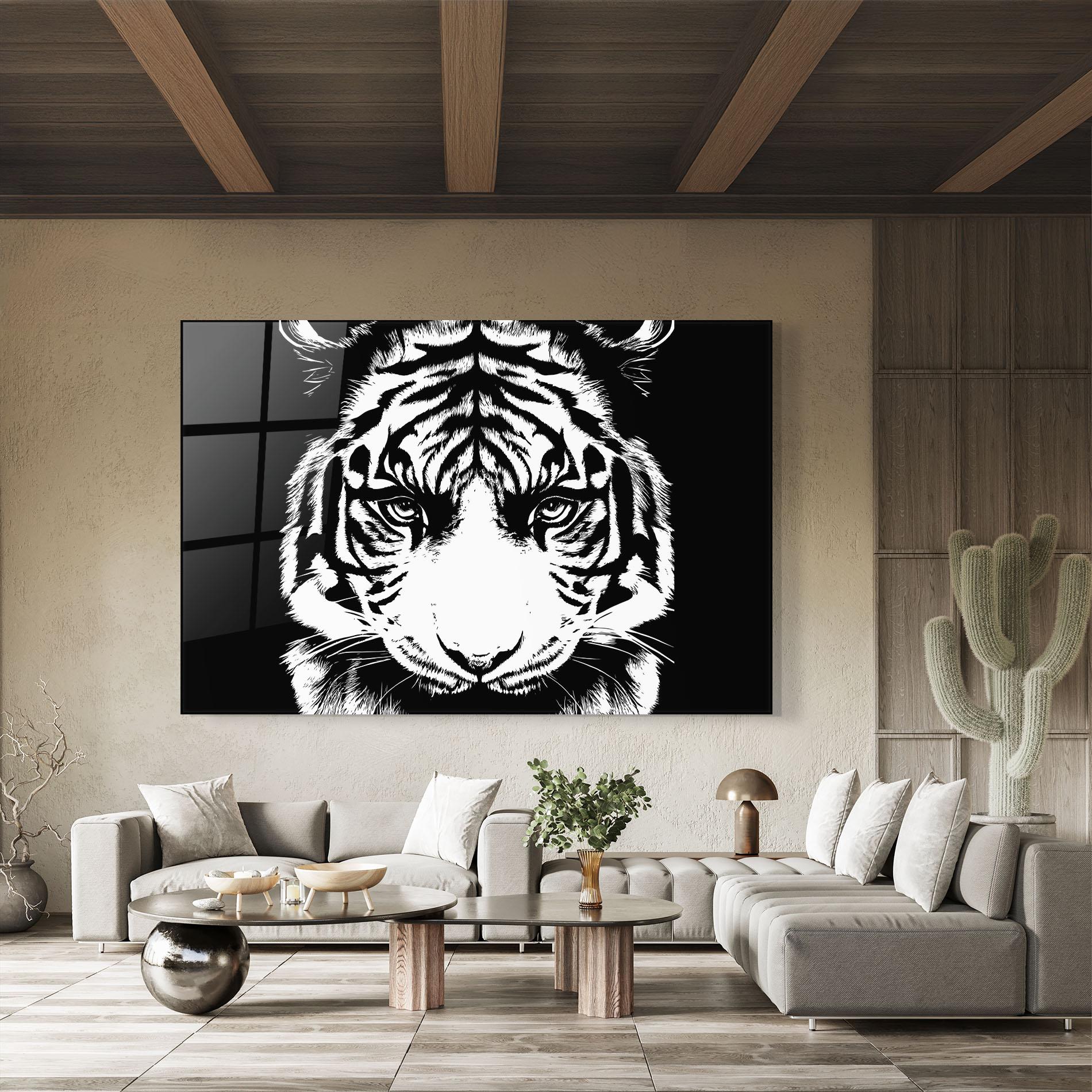 Glasbild Big Eyes Tiger mockup 8