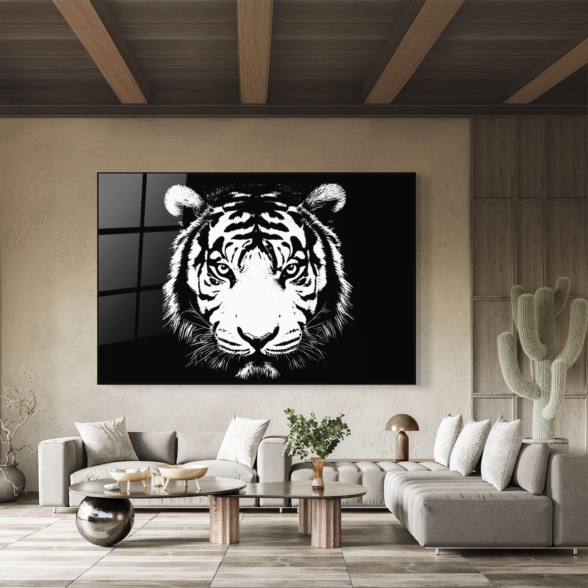 Glasbild White Head Tiger mockup 8