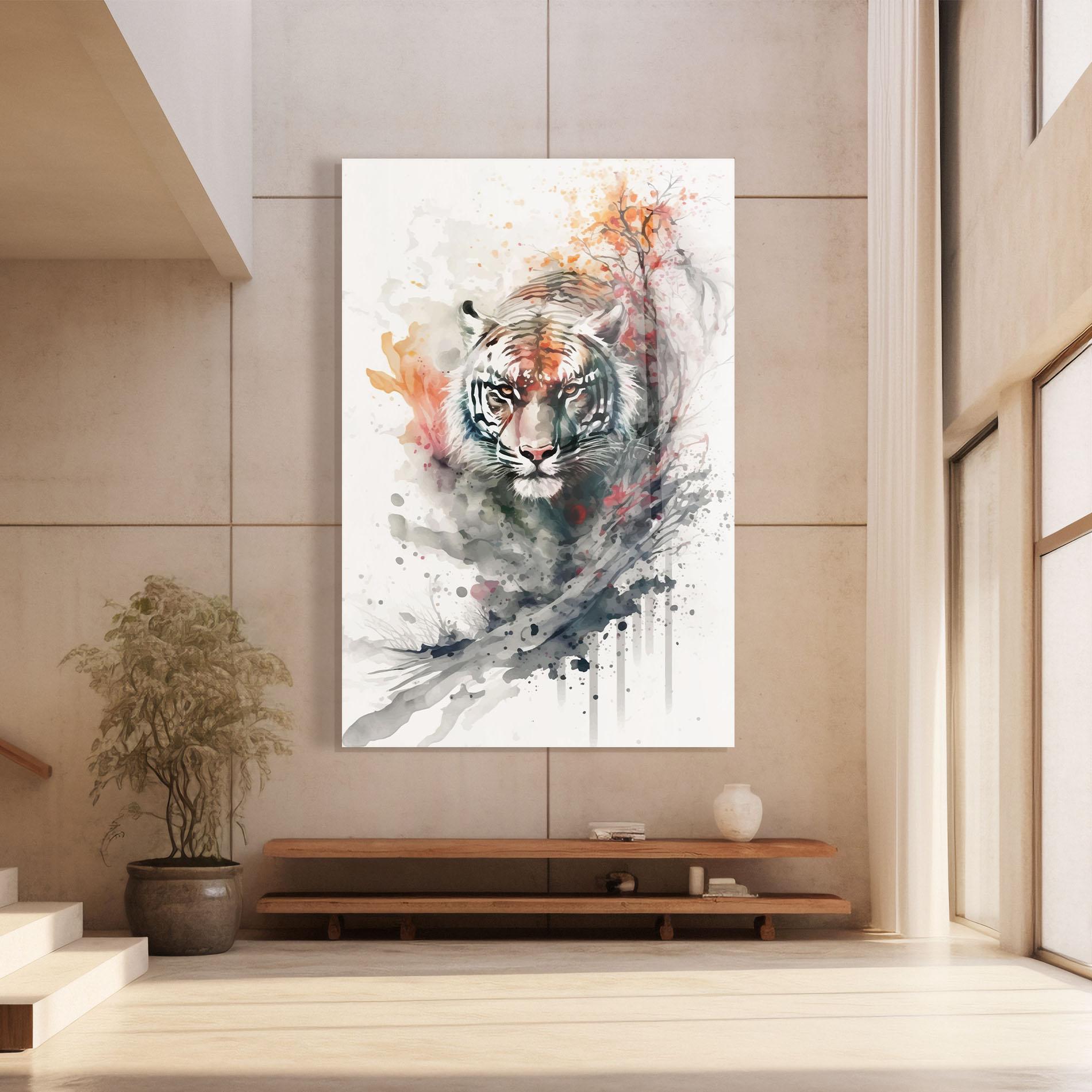 Glasbild Beautiful Tiger Art mockup 8
