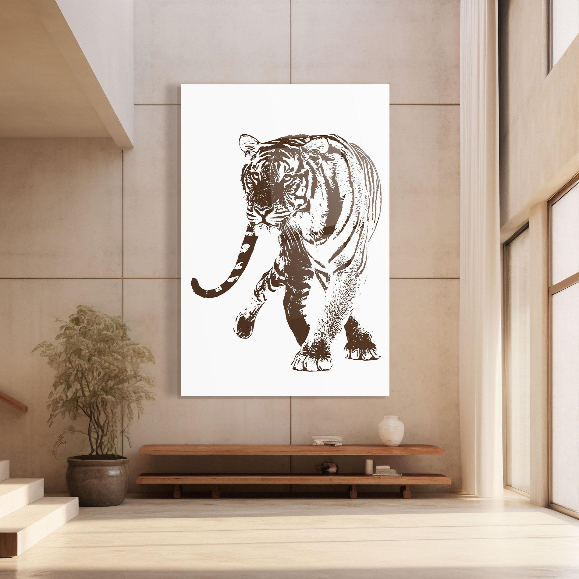 Glasbild Brown Line Tiger mockup 8