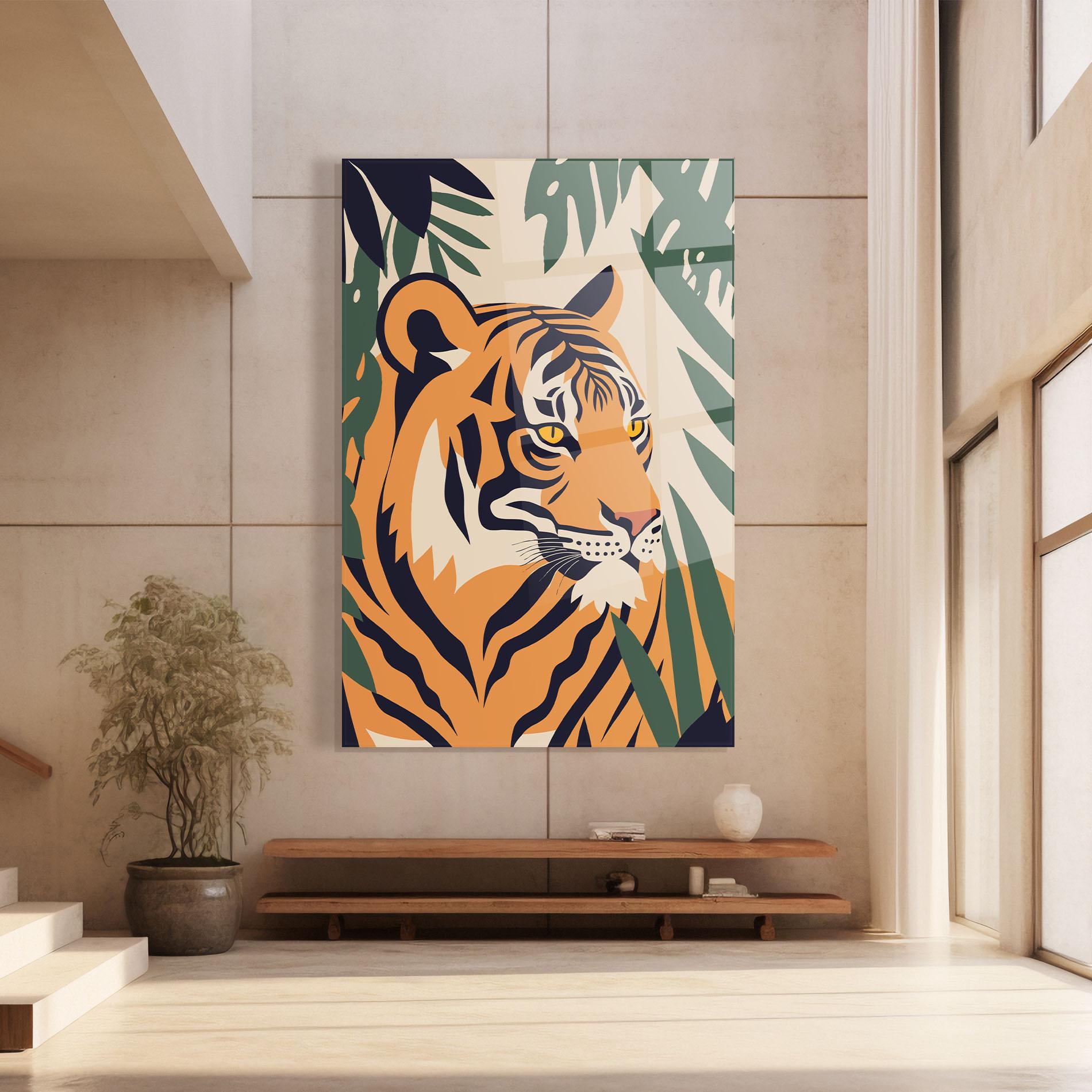 Glasbild Cartoon Style Tiger mockup 8