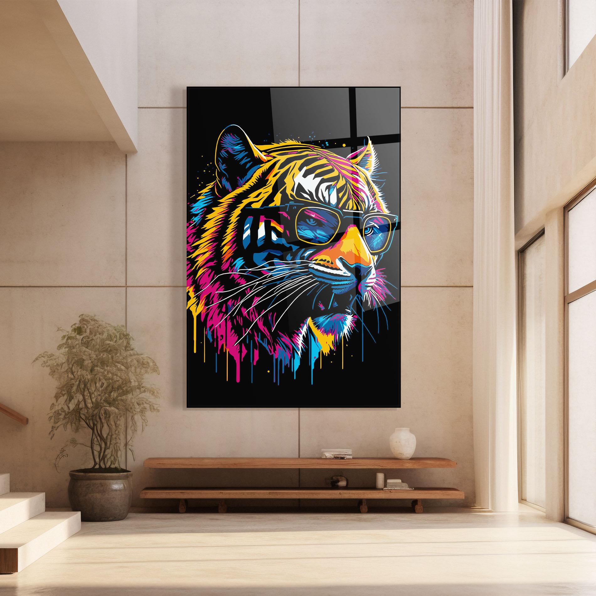 Glasbild Cool Tiger mockup 8