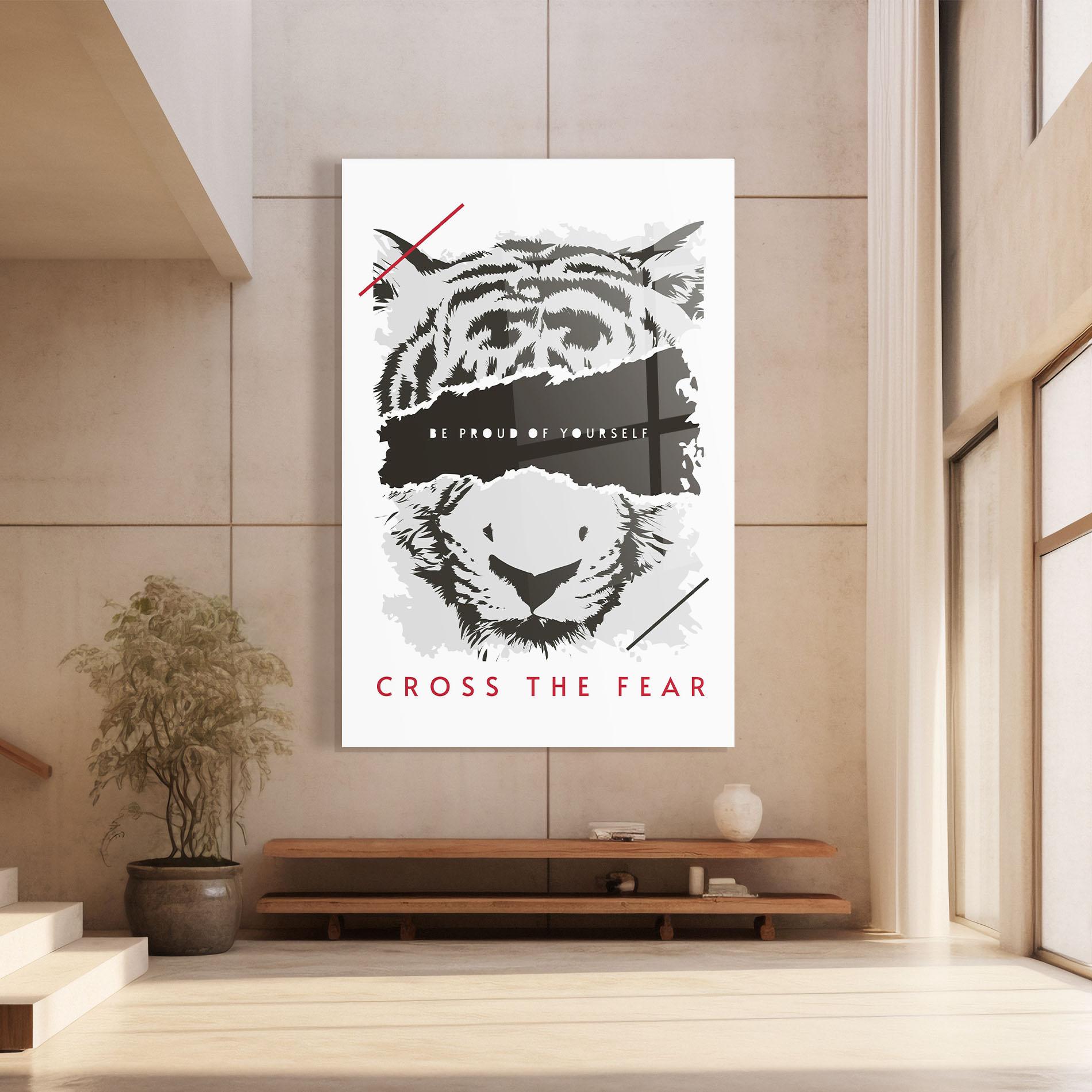 Glasbild Cross The Fear mockup 8