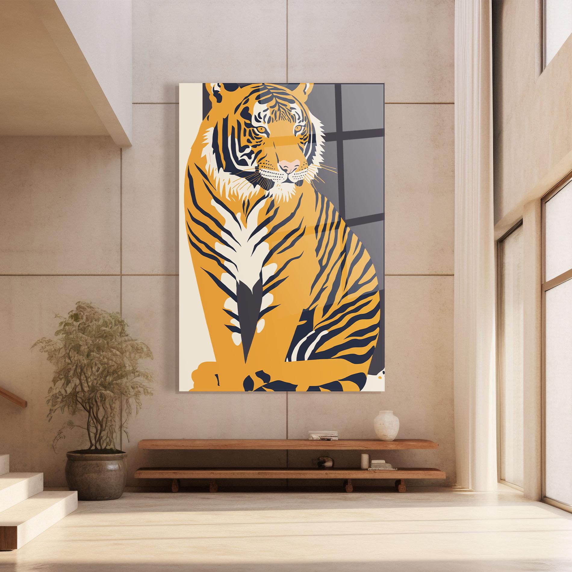 Glasbild Orange Tiger mockup 8