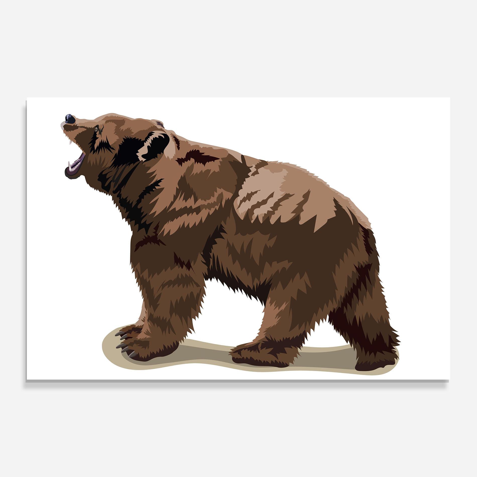 Glasbild Angry Walking Bear mockup 0