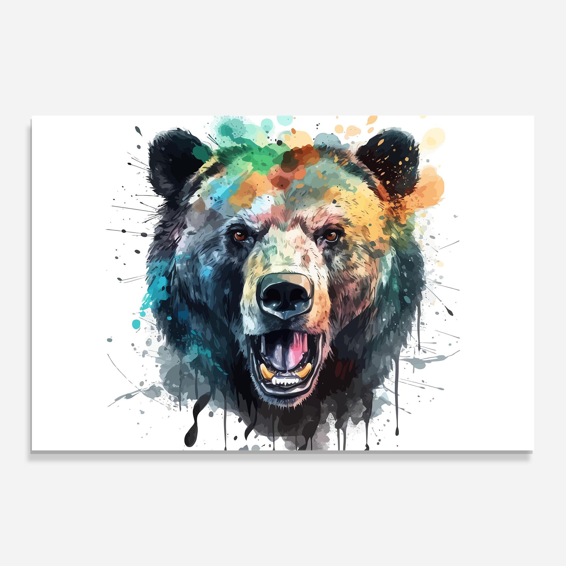 Glasbild Artistic Bear Head mockup 0