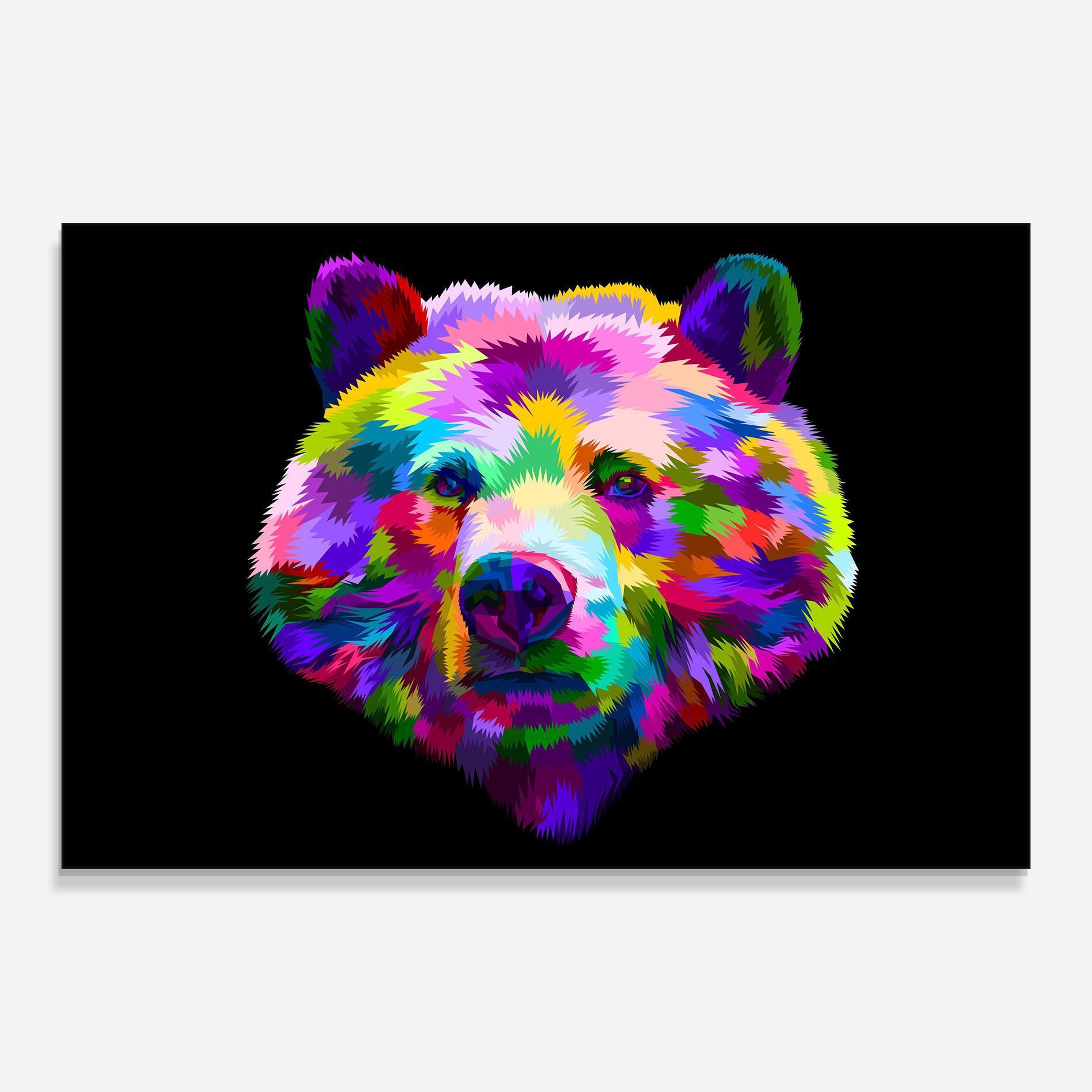 Glasbild Bear Head Art mockup 0