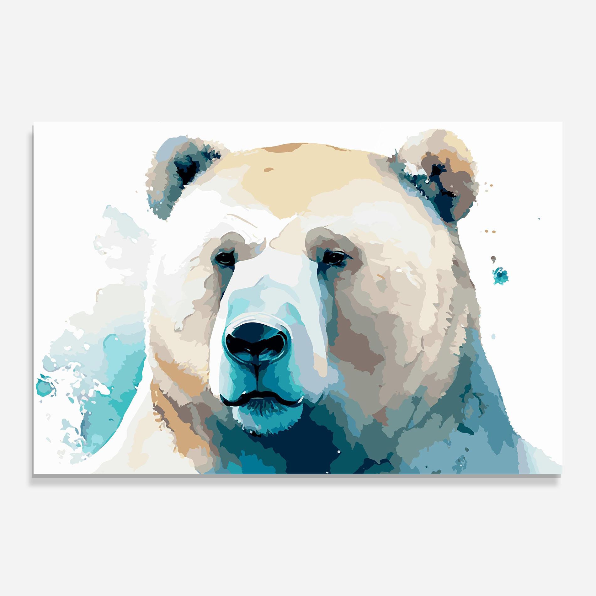 Glasbild Big Watercolor Bear mockup 0